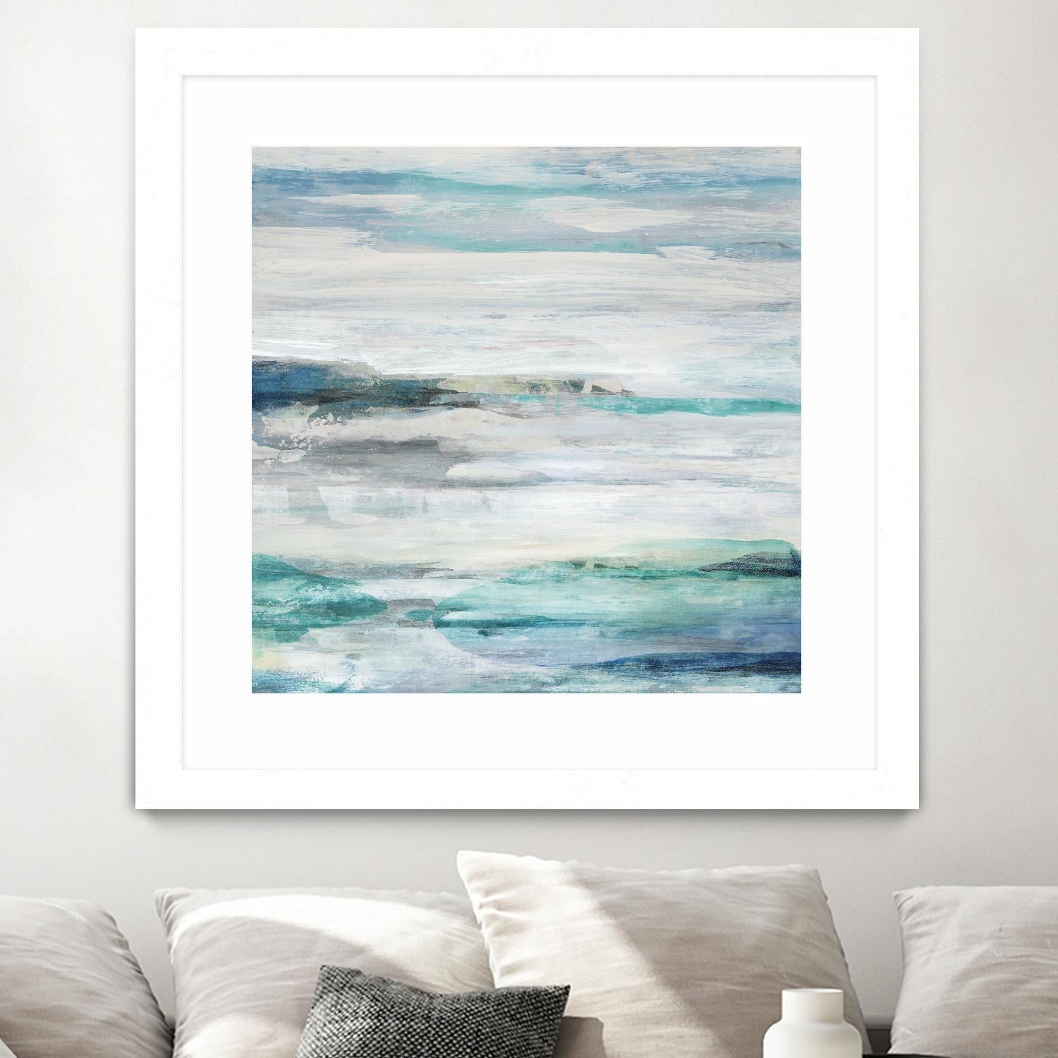 Sea Foam II by Maya Woods on GIANT ART - cyan abstract