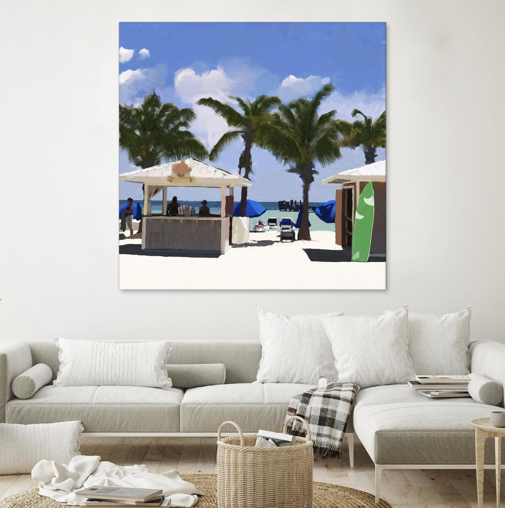 Key West Cabana I par Rick Novak sur GIANT ART - vert tropical