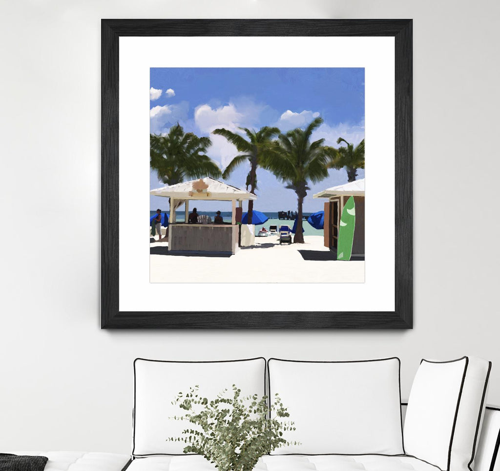 Key West Cabana I par Rick Novak sur GIANT ART - vert tropical
