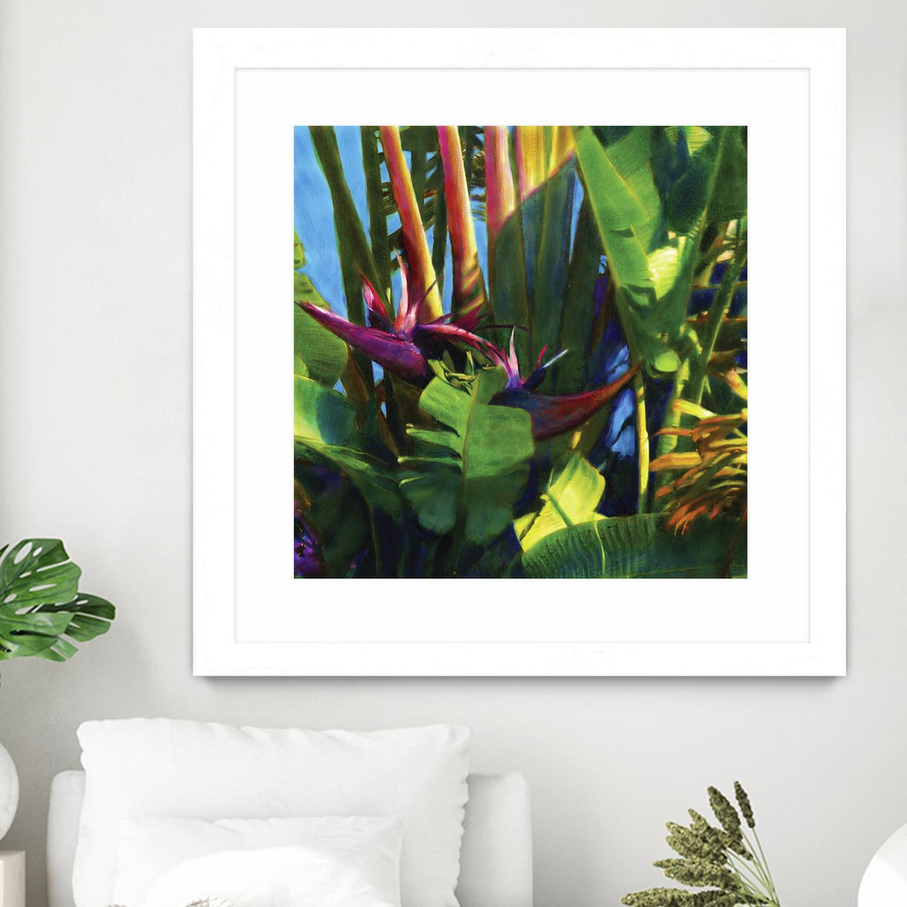 Waters Palm I by Rick Novak on GIANT ART - blue tropical