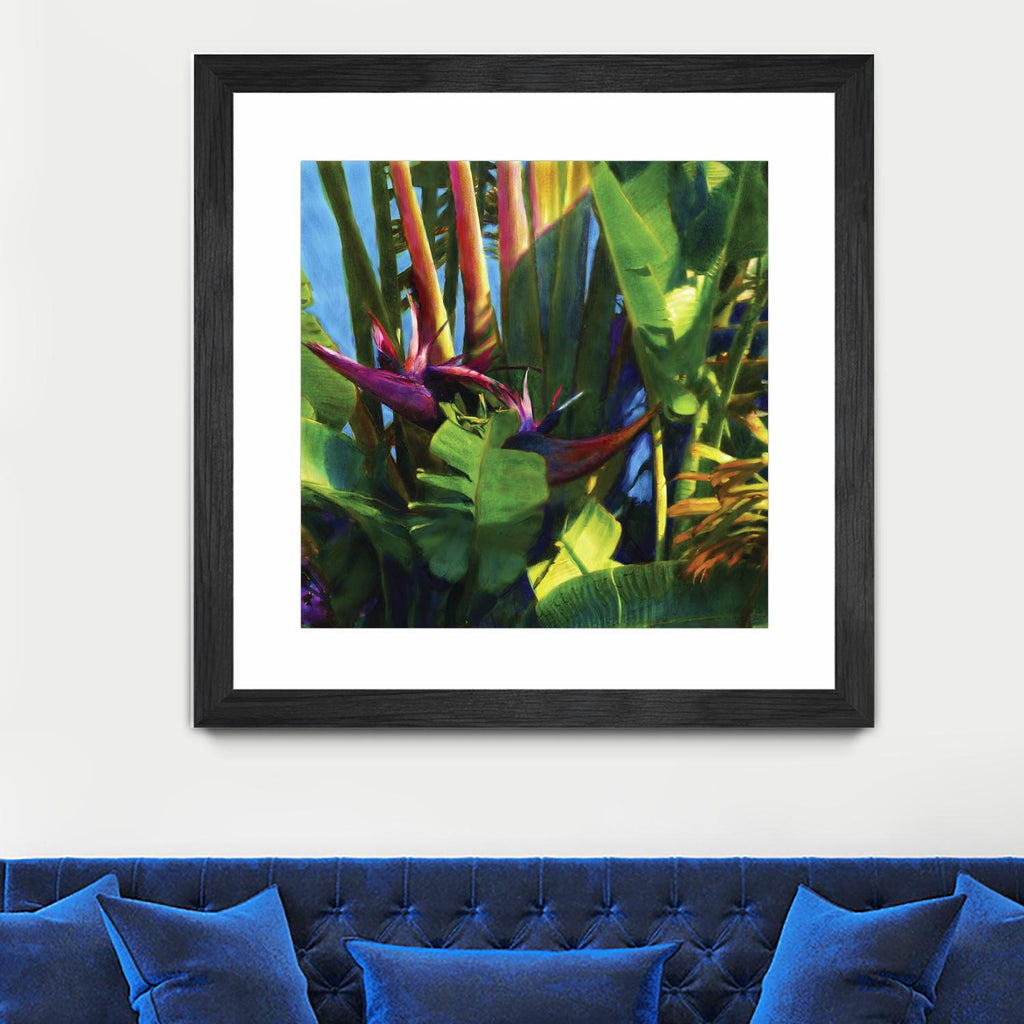 Waters Palm I by Rick Novak on GIANT ART - blue tropical