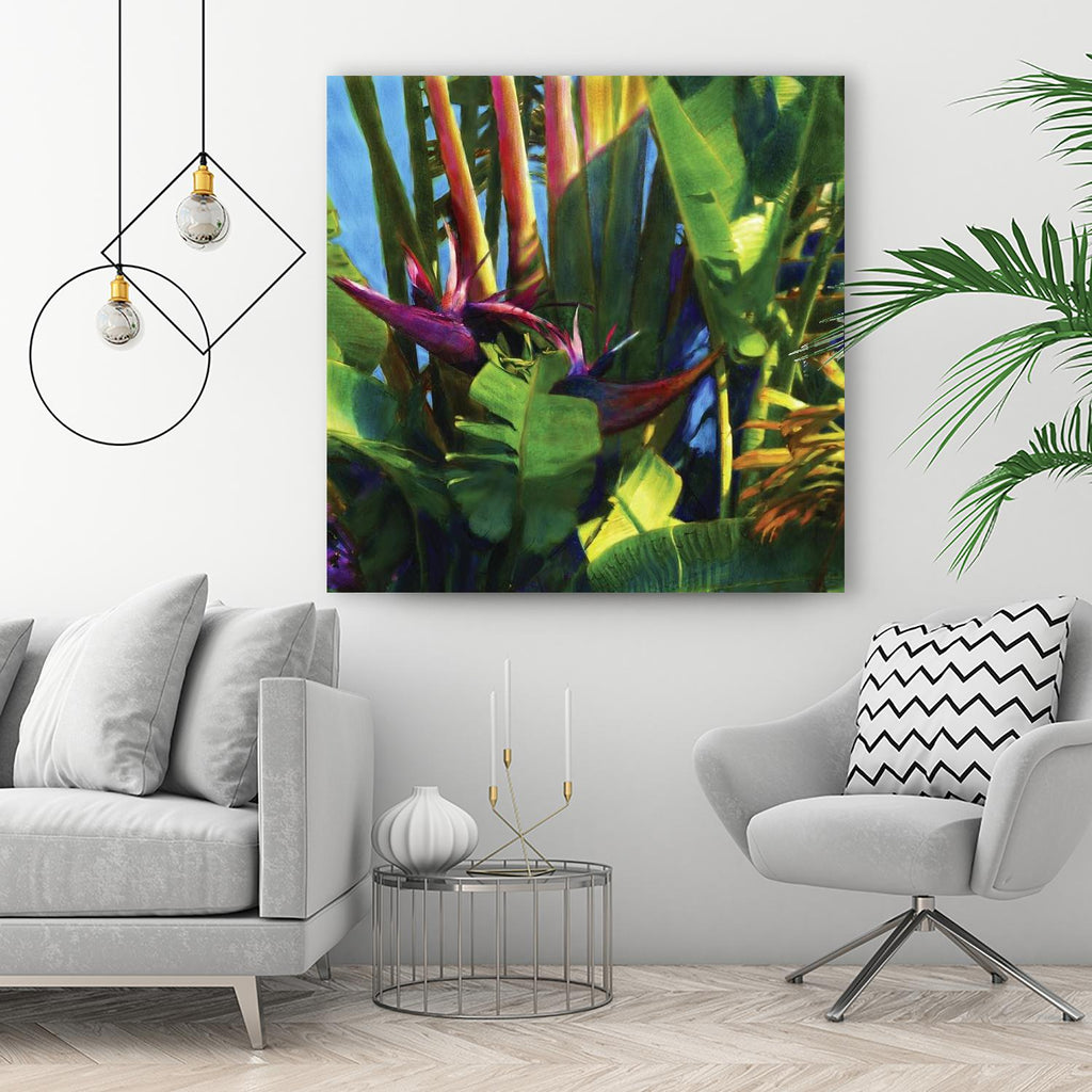Palmier des eaux I par Rick Novak sur GIANT ART - bleu tropical