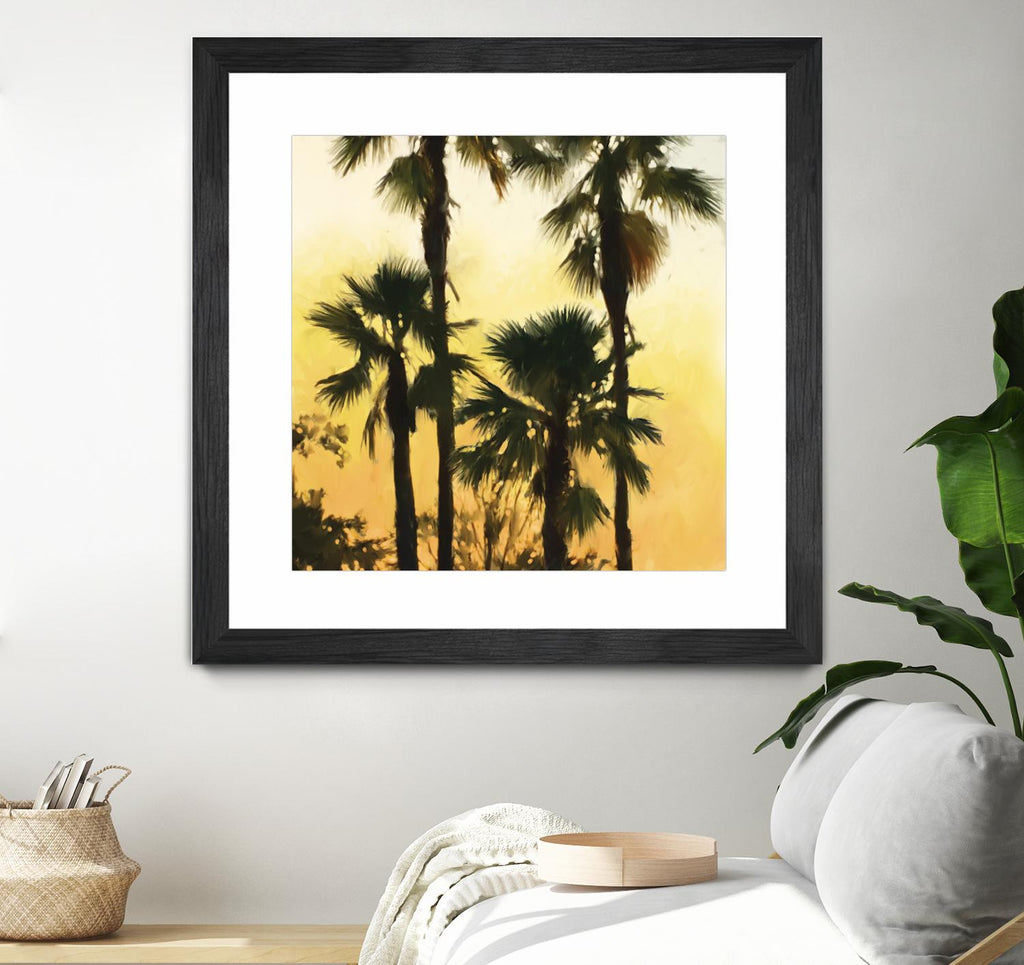 Morning Palm Tree I by Rick Novak on GIANT ART - yellow tropical