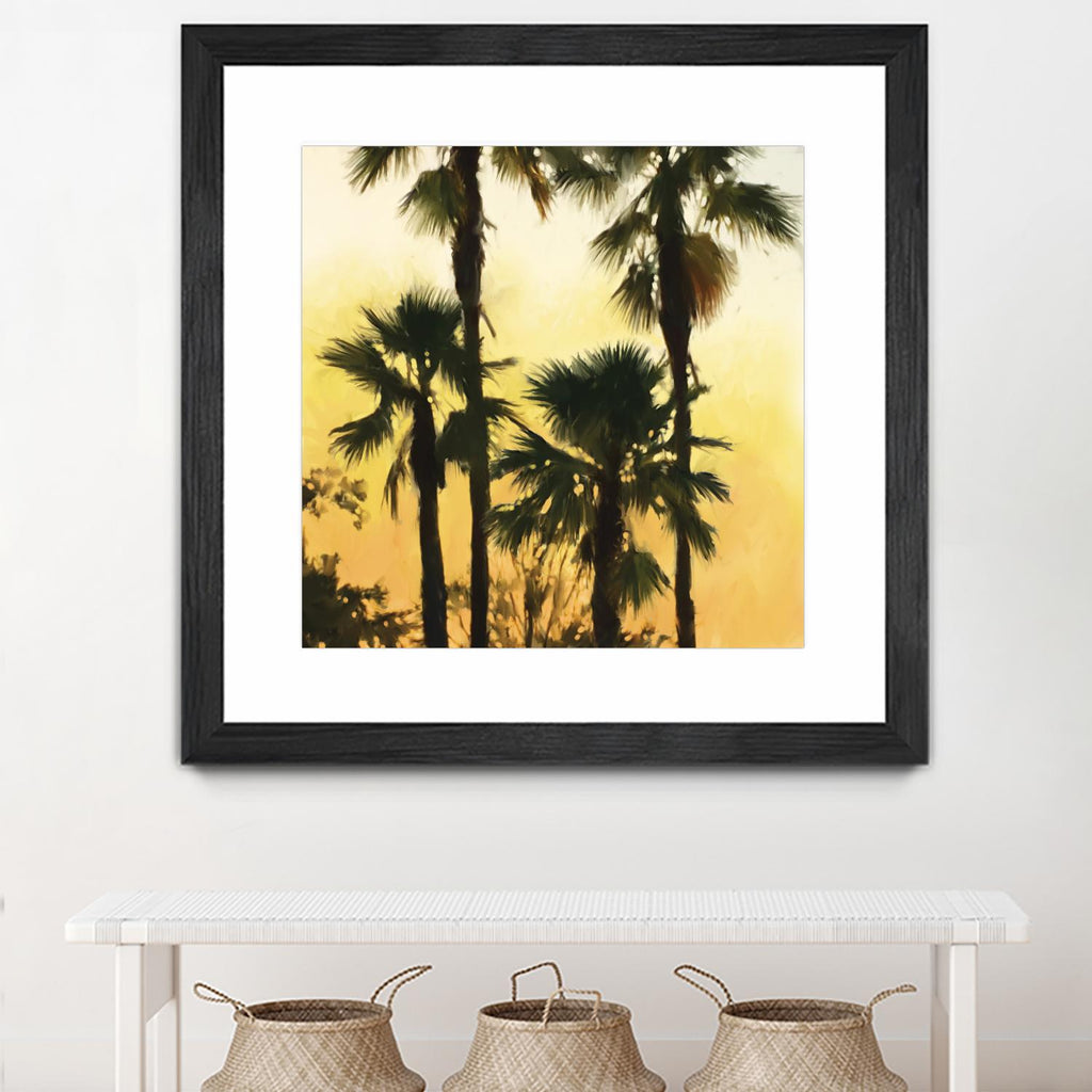 Morning Palm Tree I by Rick Novak on GIANT ART - yellow tropical