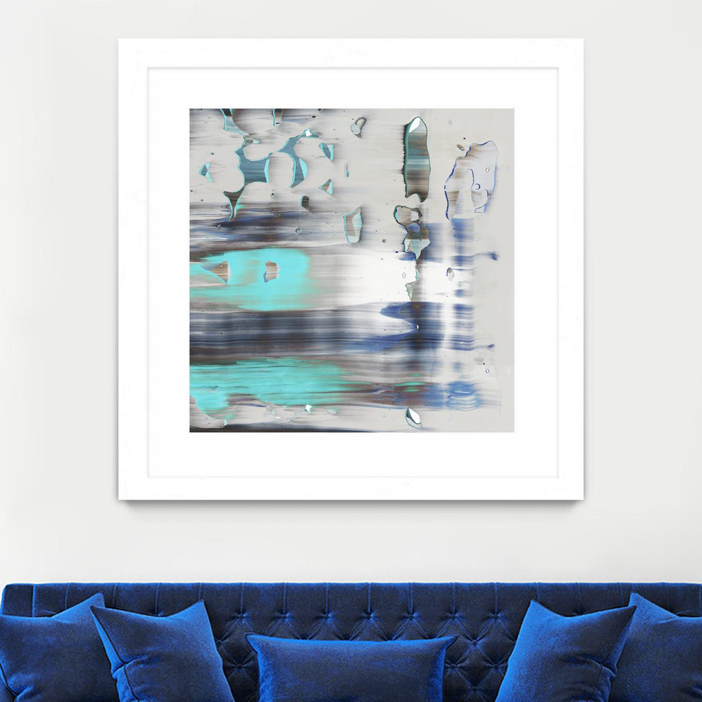 Blue Swim II par PI Studio sur GIANT ART - abstrait gris