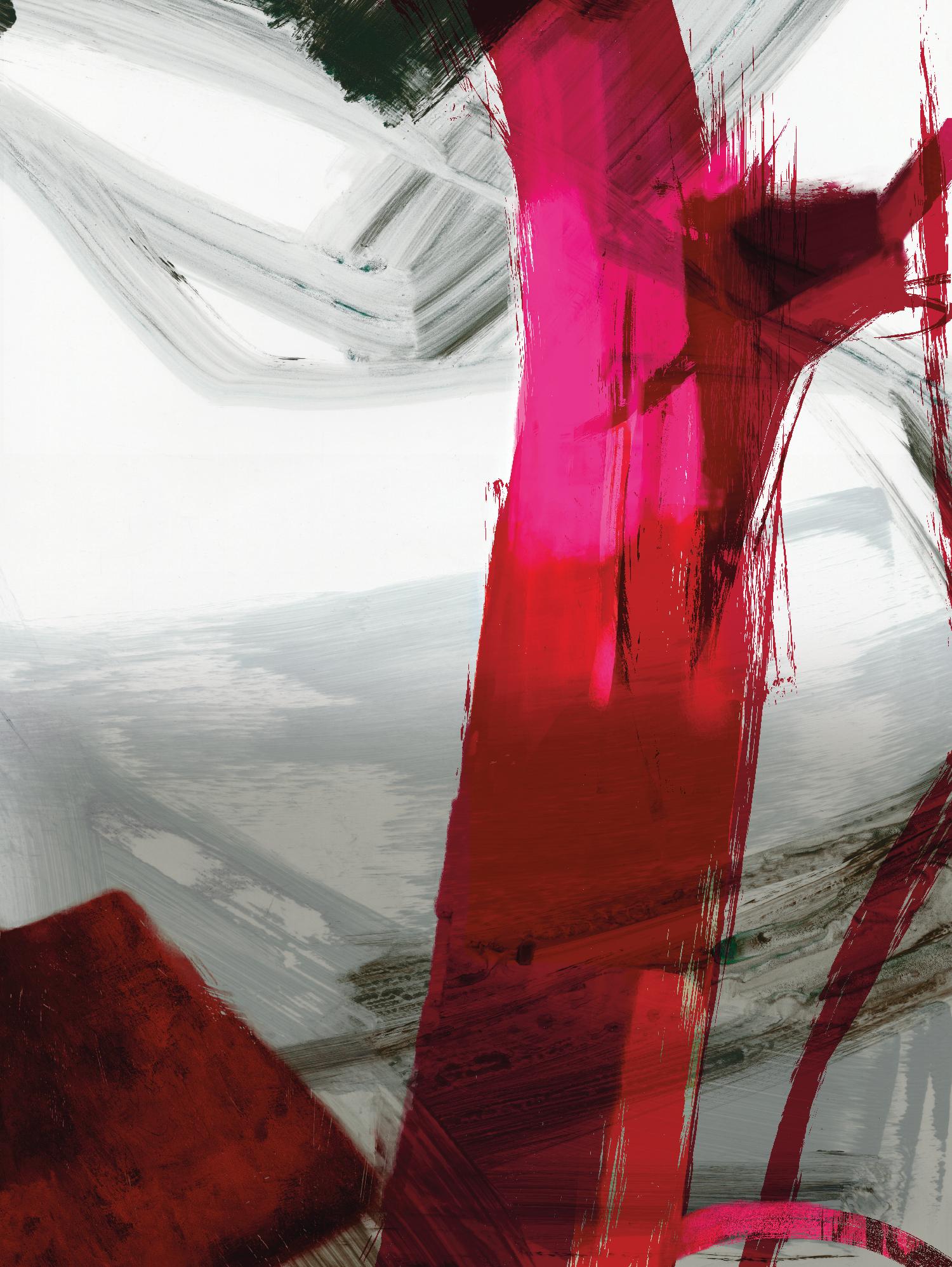 Fuschia I par PI Studio sur GIANT ART - abstrait gris