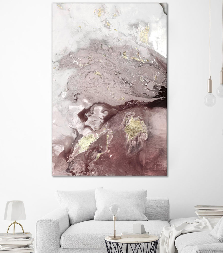 Ocean Splash I Burgundy Version by PI Studio on GIANT ART - abstrait blanc