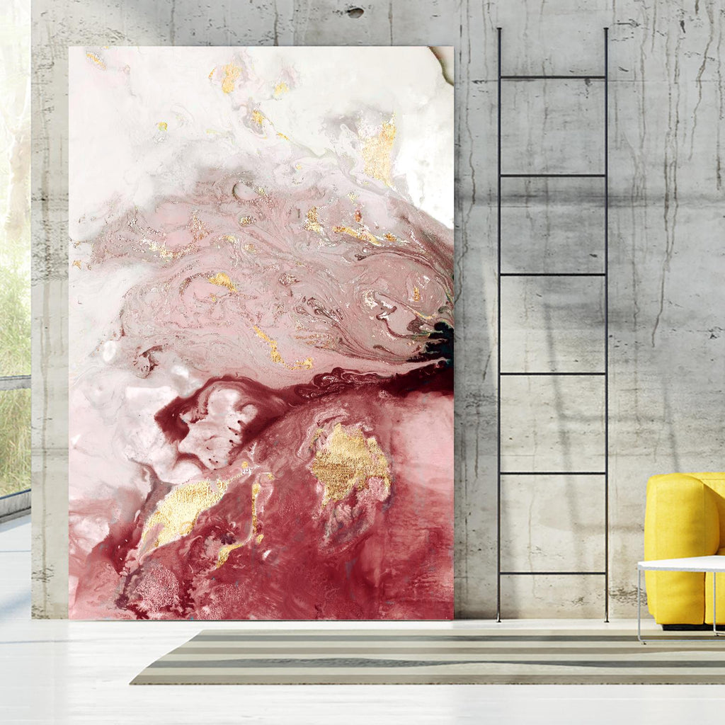 Ocean Splash I Crimson Version by PI Studio on GIANT ART - white abstract