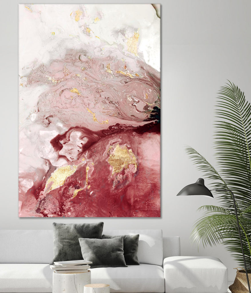 Ocean Splash I Crimson Version by PI Studio on GIANT ART - white abstract