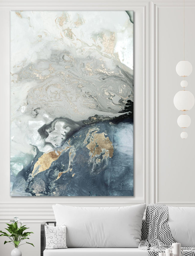 Ocean Splash I Indigo Version by PI Studio on GIANT ART - blue abstract