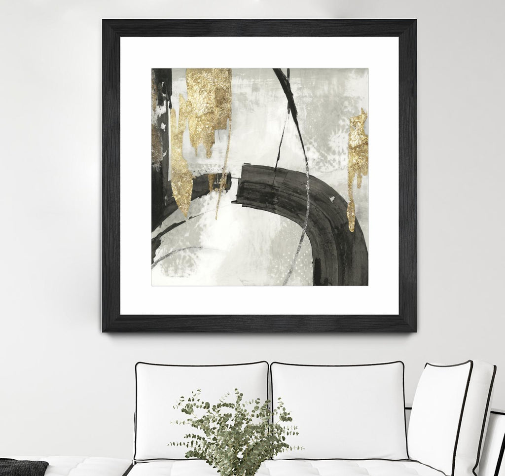 Black Ink I Gold Version by PI Studio on GIANT ART - black abstract