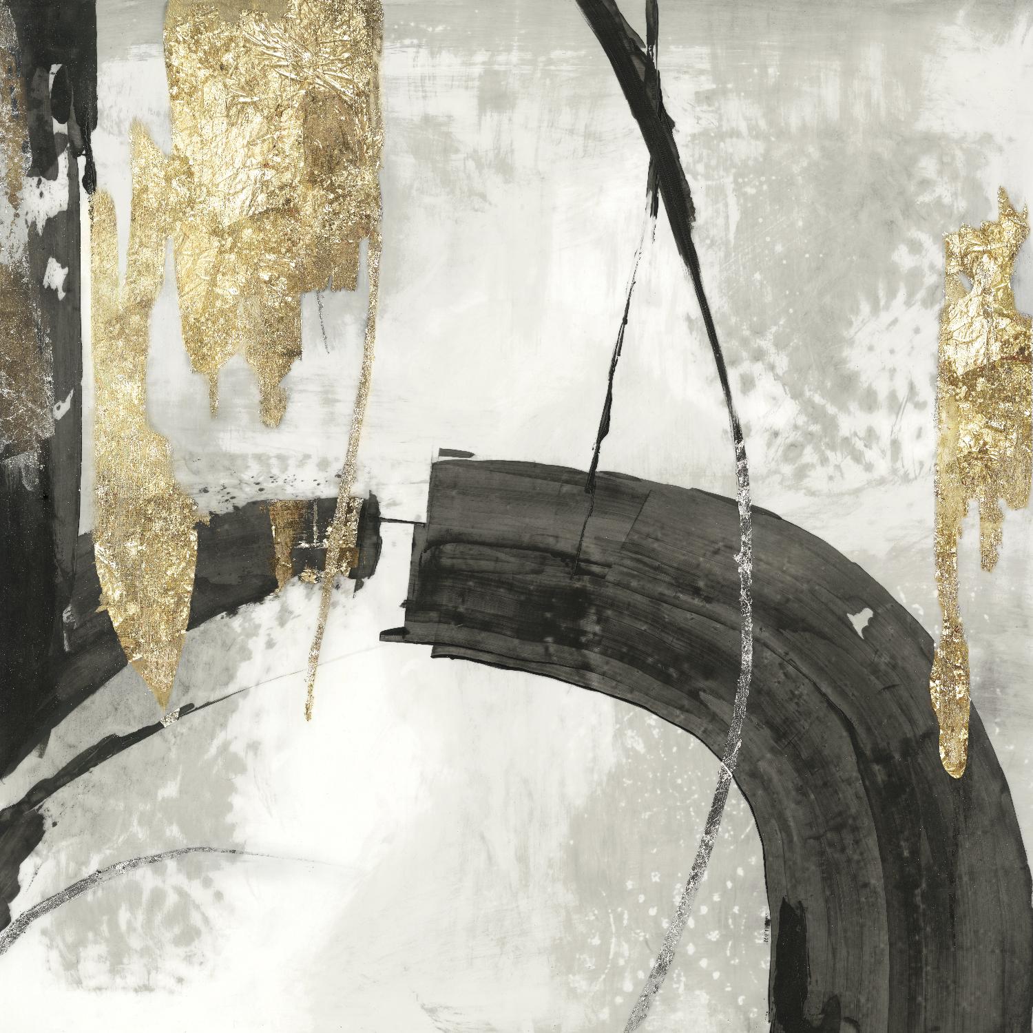 Black Ink I Gold Version par PI Studio sur GIANT ART - abstrait noir