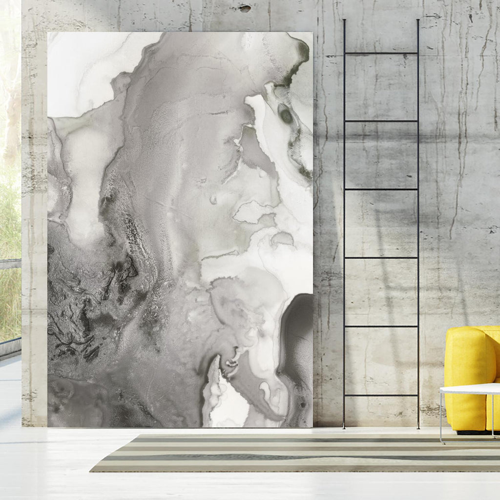 Mint Bubbles III Grey Version par PI Studio sur GIANT ART - abstrait blanc