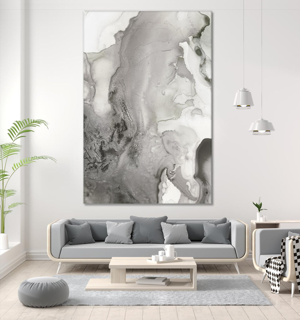 Mint Bubbles III Grey Version par PI Studio sur GIANT ART - abstrait blanc