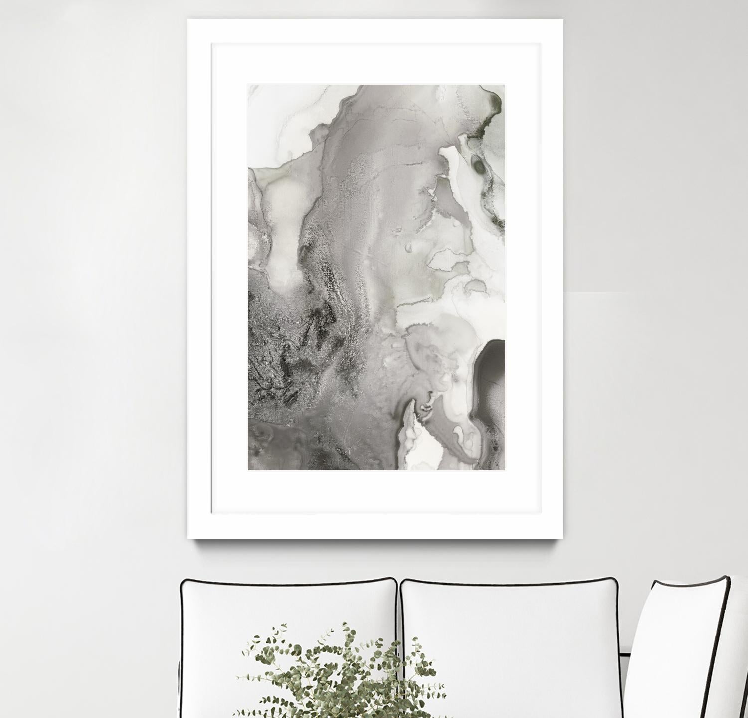 Mint Bubbles III Grey Version by PI Studio on GIANT ART - white abstract