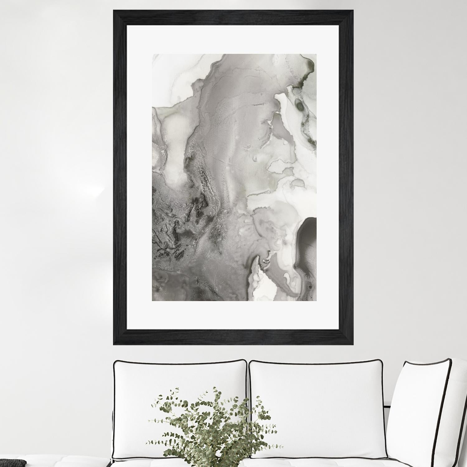 Mint Bubbles III Grey Version by PI Studio on GIANT ART - white abstract