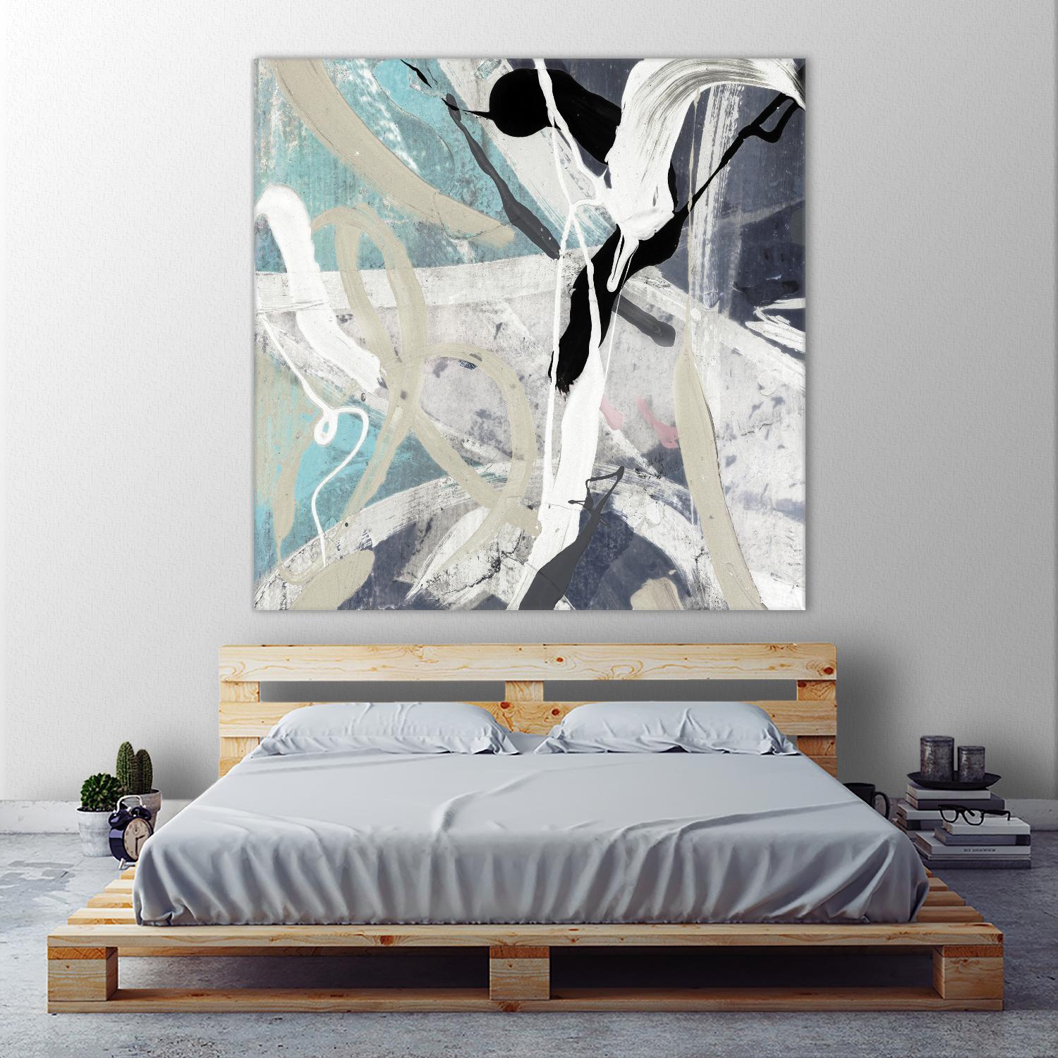 Tangled IV Teal Version by PI Studio on GIANT ART - cyan abstract