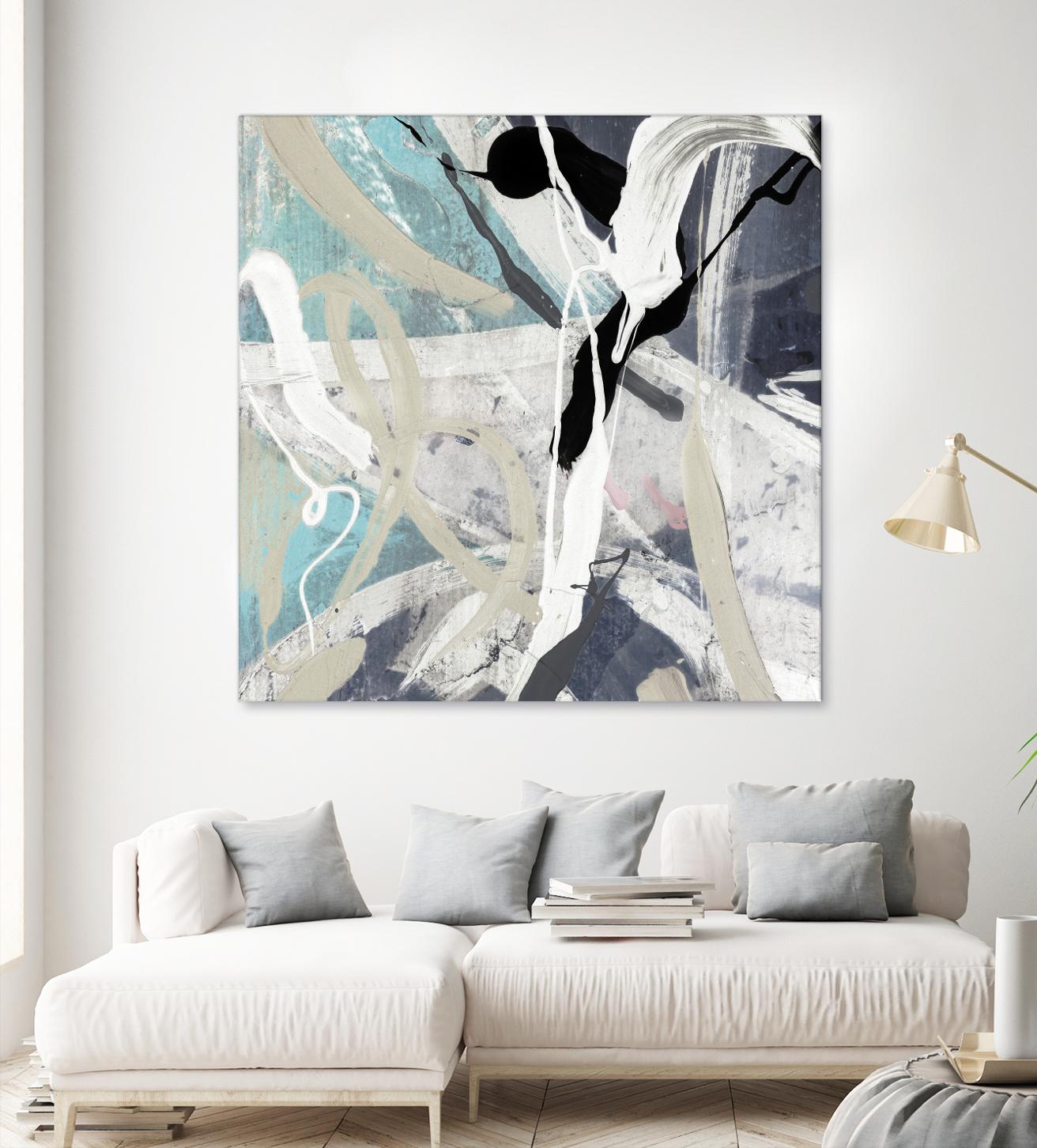 Tangled IV Teal Version by PI Studio on GIANT ART - cyan abstract