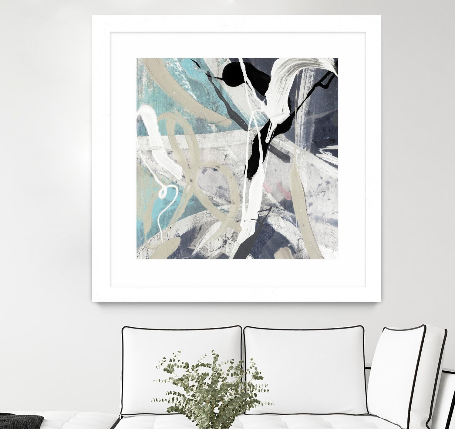 Tangled IV Teal Version by PI Studio on GIANT ART - cyan abstract