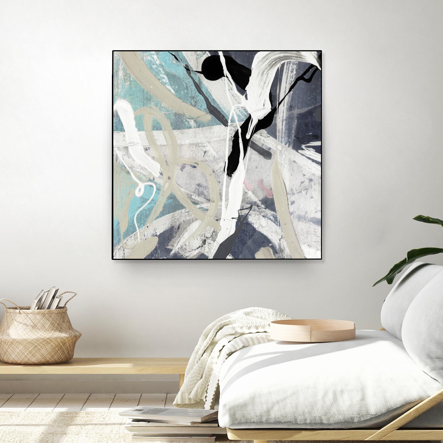 Tangled IV Teal Version by PI Studio on GIANT ART - cyan abstract