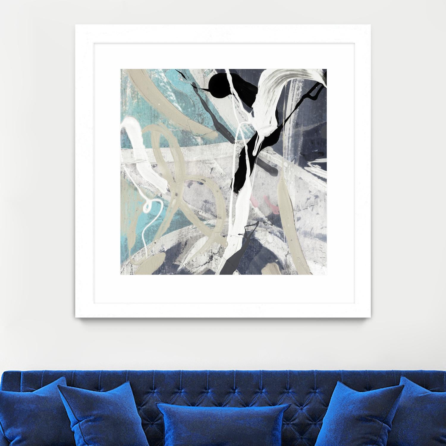 Tangled IV Teal Version by PI Studio on GIANT ART - cyan abstract