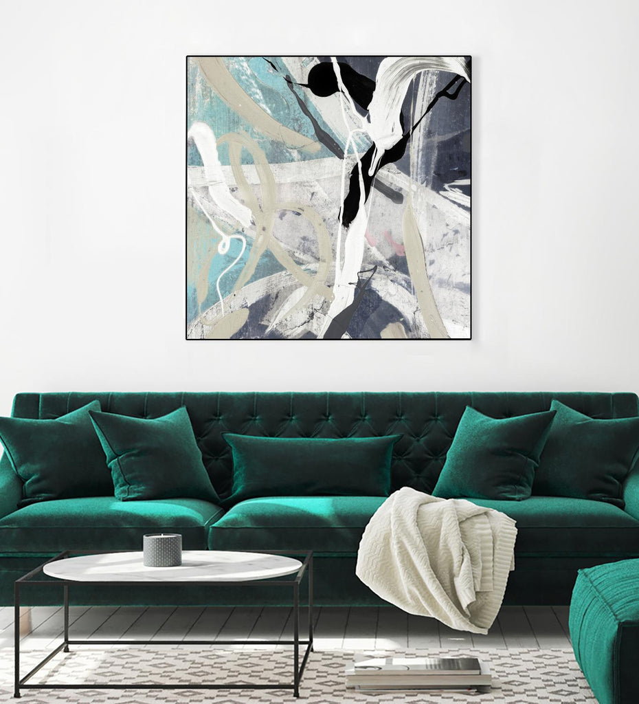 Tangled IV Teal Version by PI Studio on GIANT ART - cyan abstract