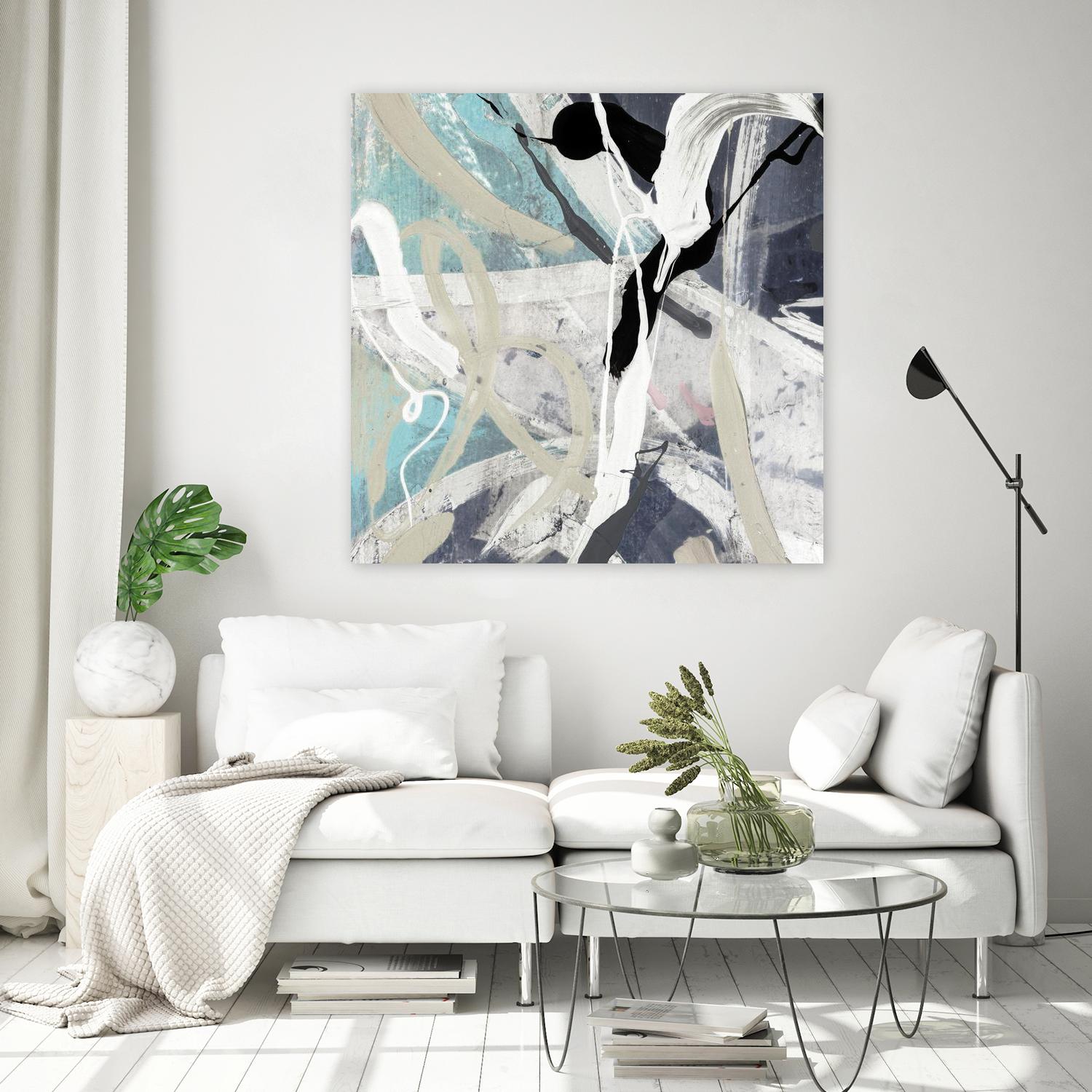 Tangled IV Teal Version by PI Studio on GIANT ART - cyan abstract