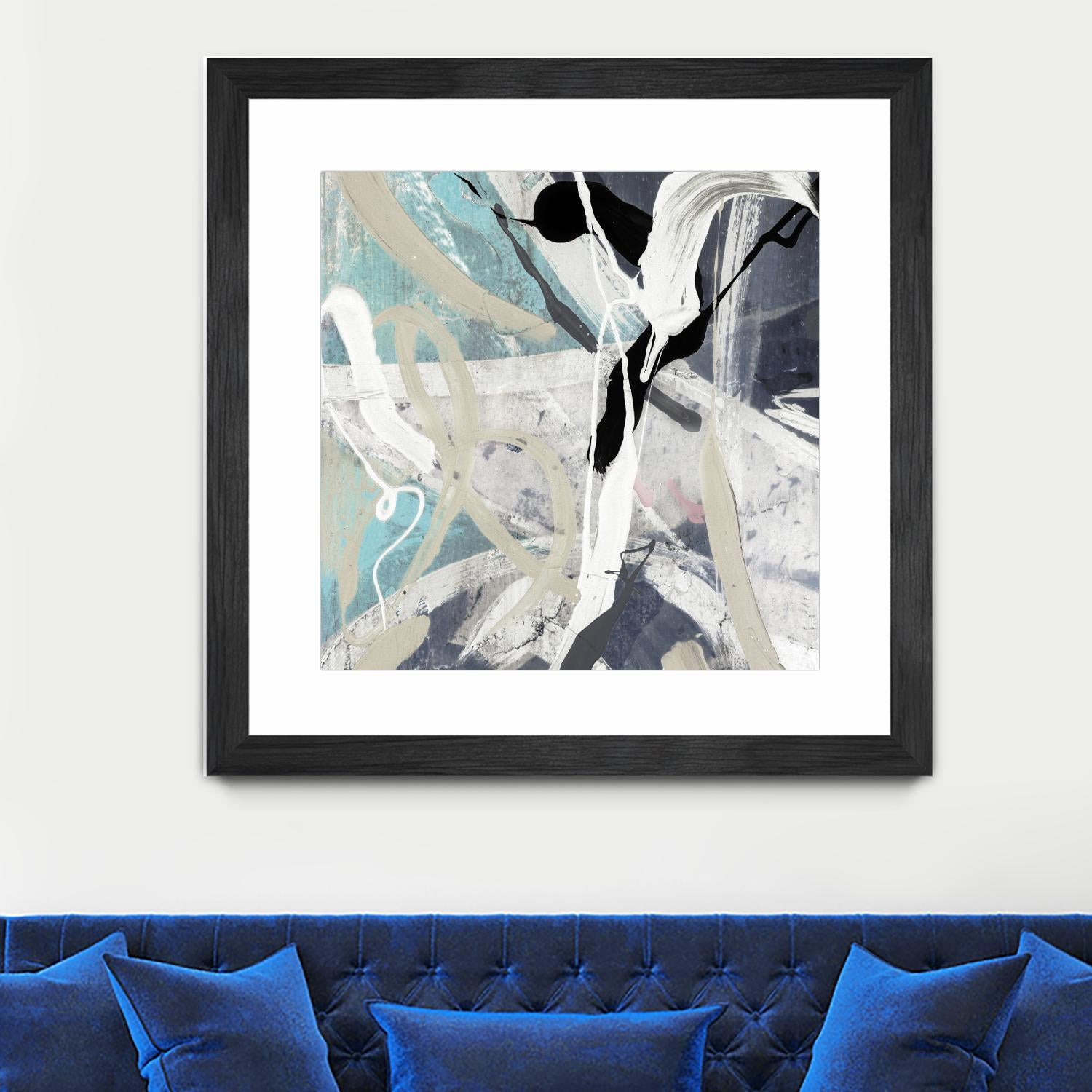 Tangled IV Teal Version by PI Studio on GIANT ART - cyan abstract