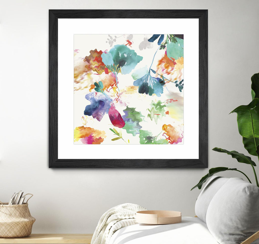Glitchy Floral I by PI Studio on GIANT ART - blue abstract