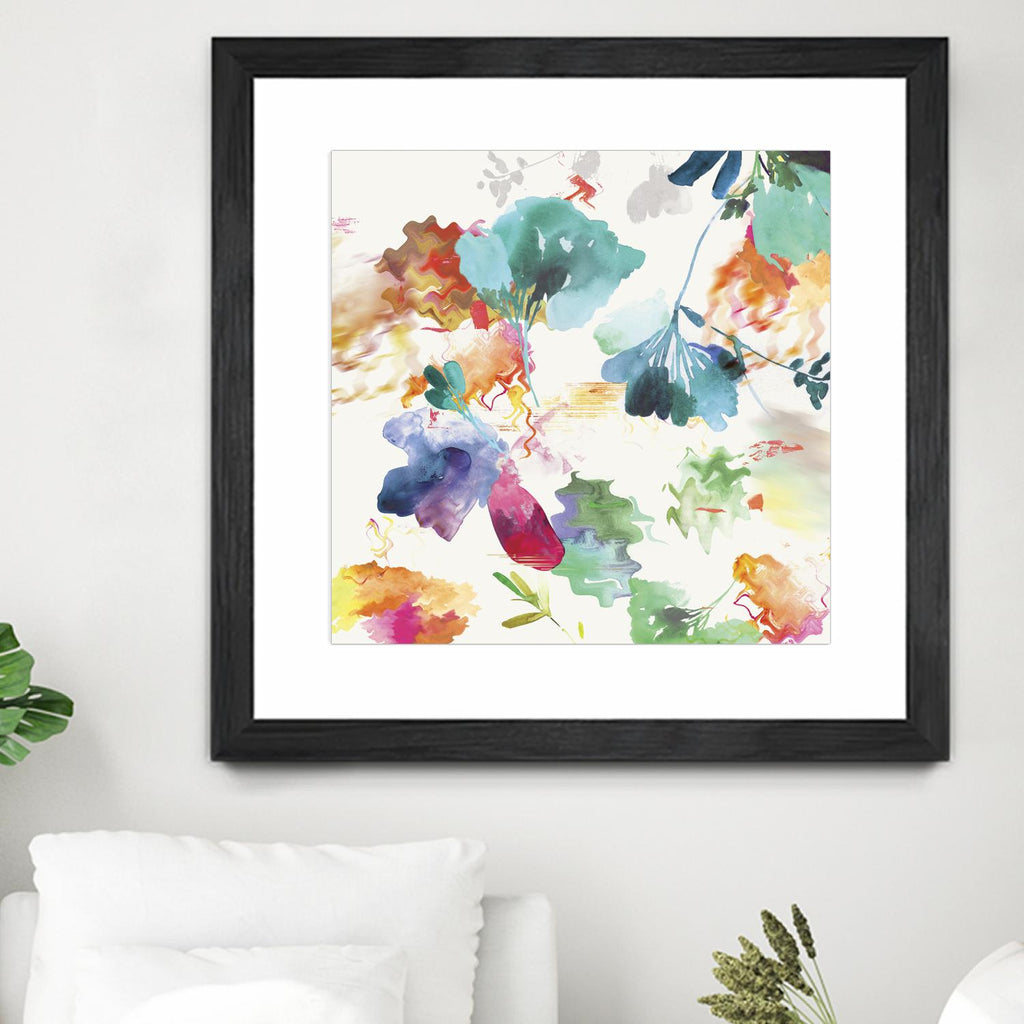 Glitchy Floral I by PI Studio on GIANT ART - blue abstract