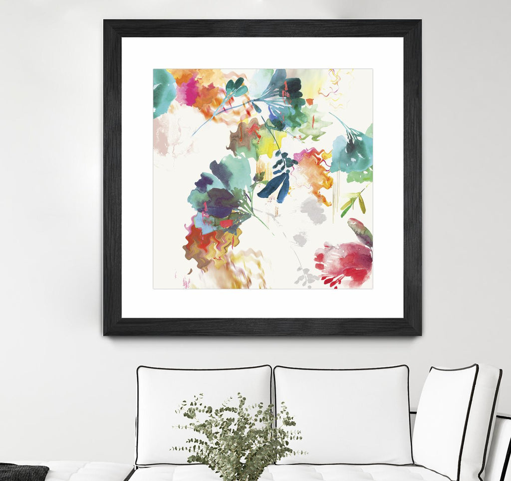 Glitchy Floral II by PI Studio on GIANT ART - blue abstract