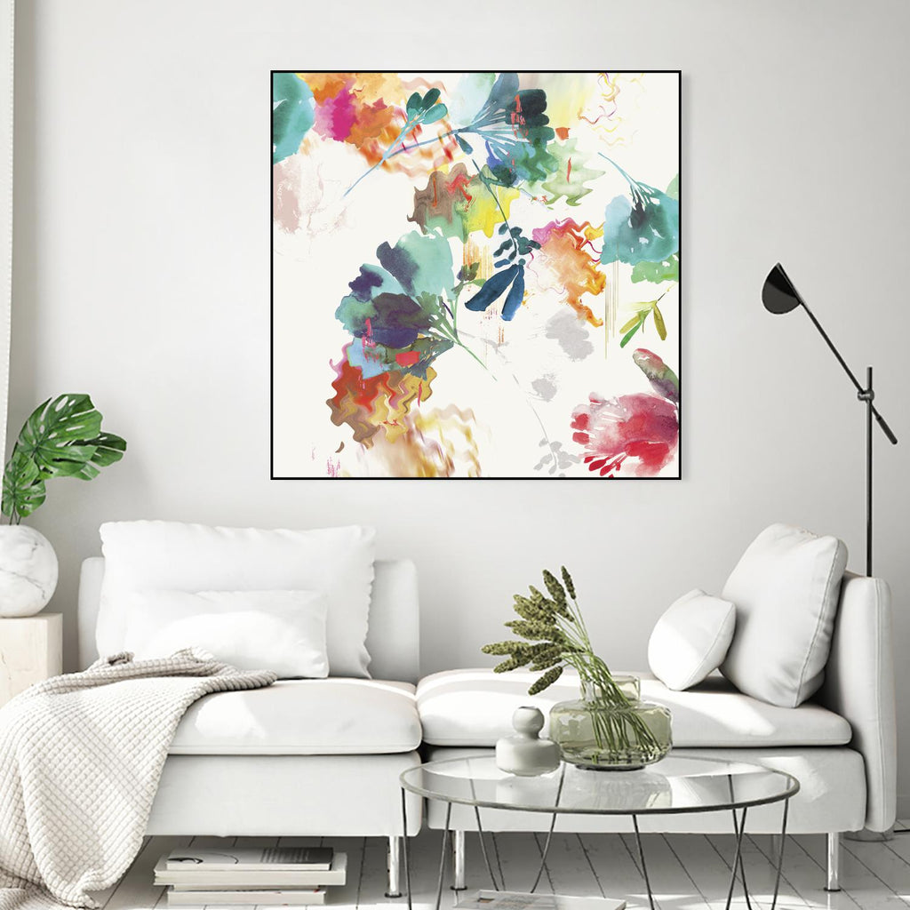 Glitchy Floral II by PI Studio on GIANT ART - blue abstract