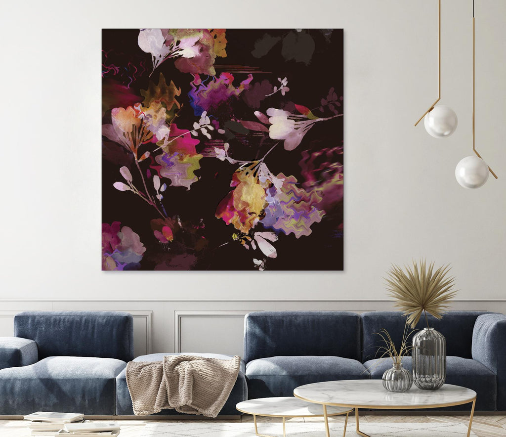 Glitchy Floral III by PI Studio on GIANT ART - pink abstract