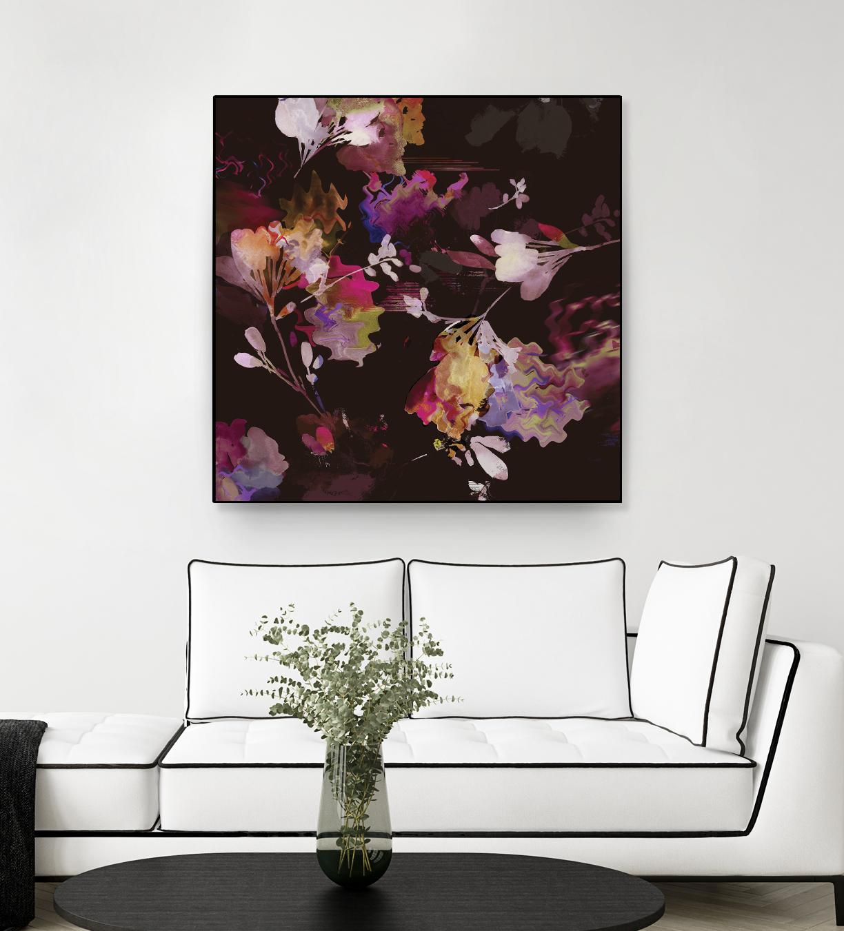 Glitchy Floral III by PI Studio on GIANT ART - pink abstract