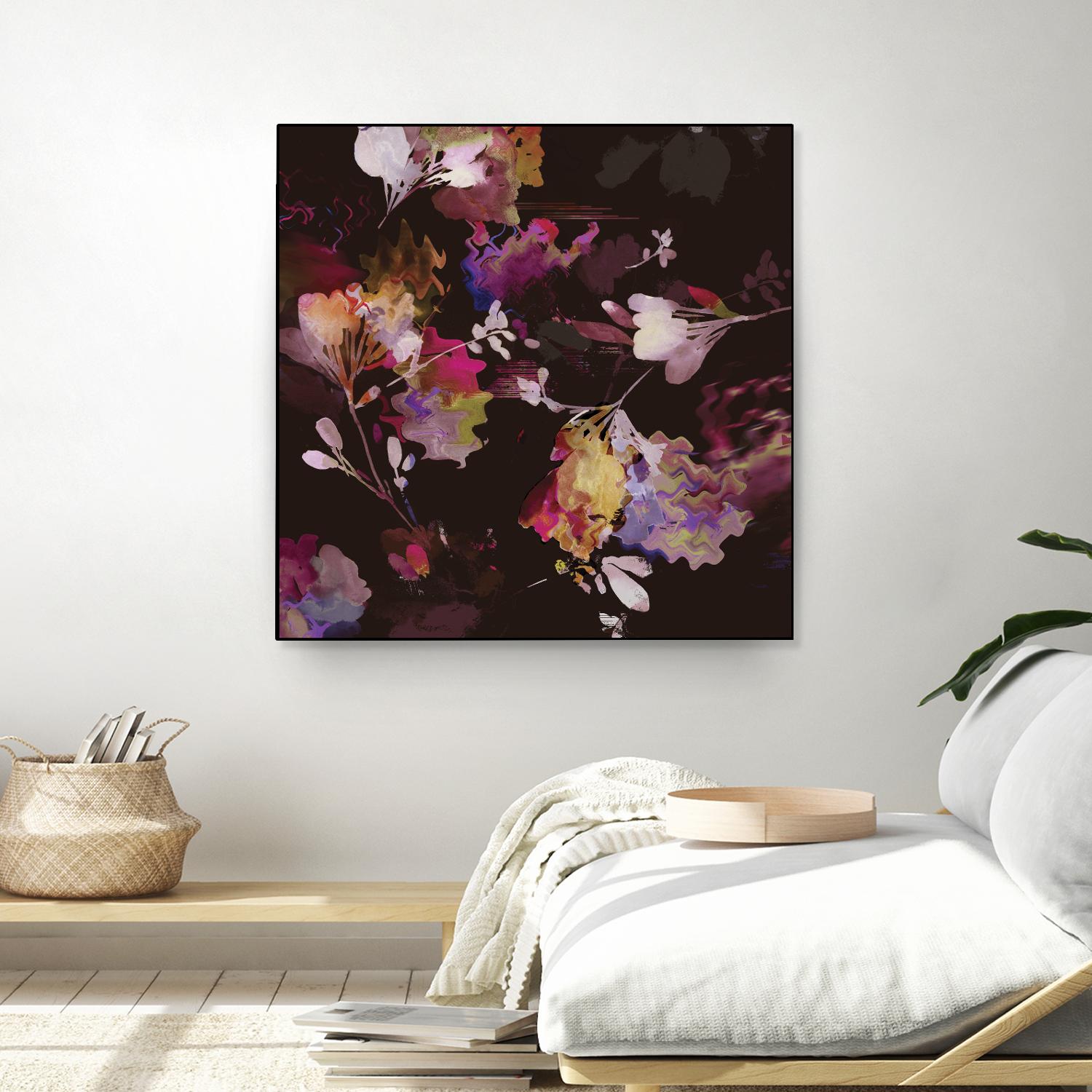 Glitchy Floral III by PI Studio on GIANT ART - pink abstract