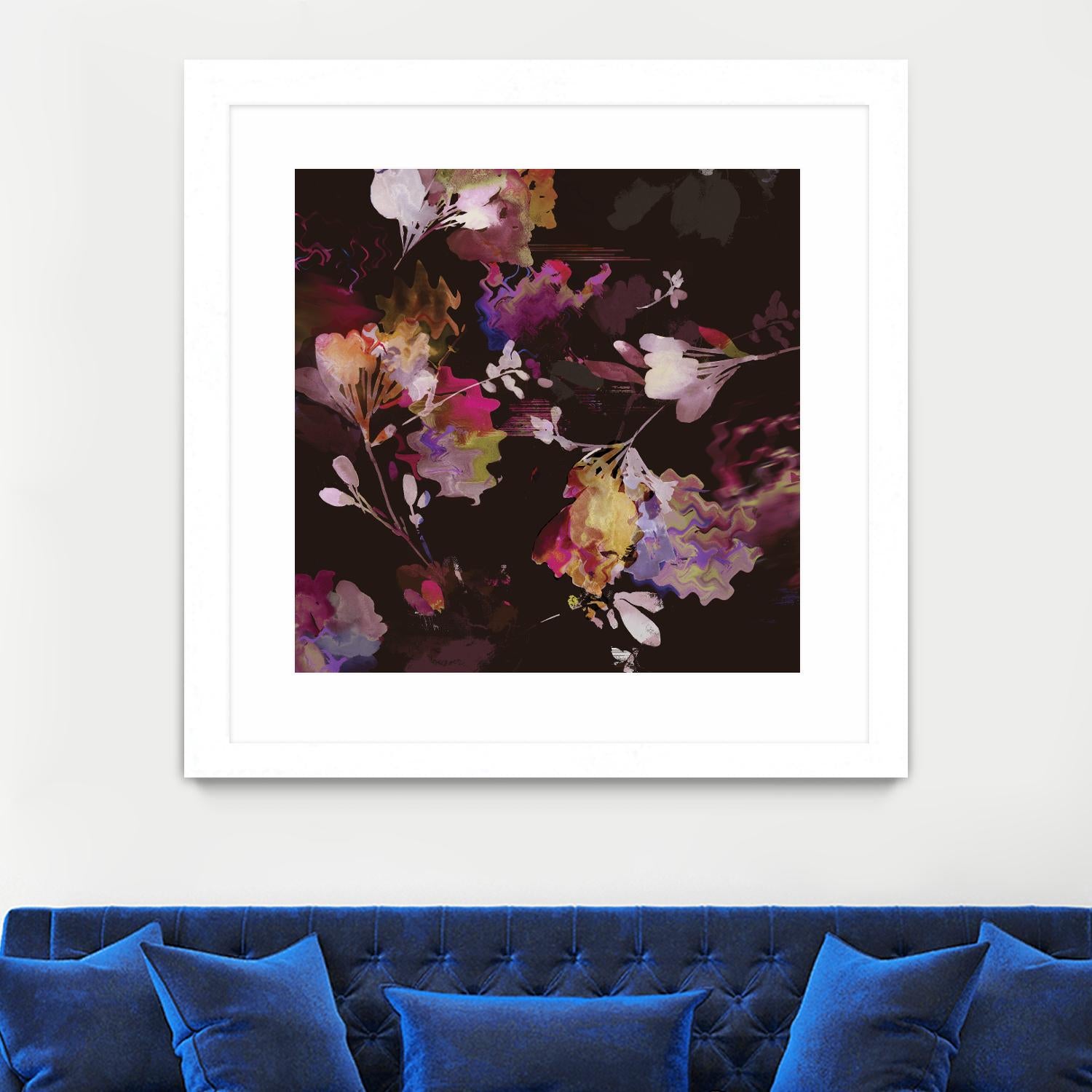 Glitchy Floral III by PI Studio on GIANT ART - pink abstract