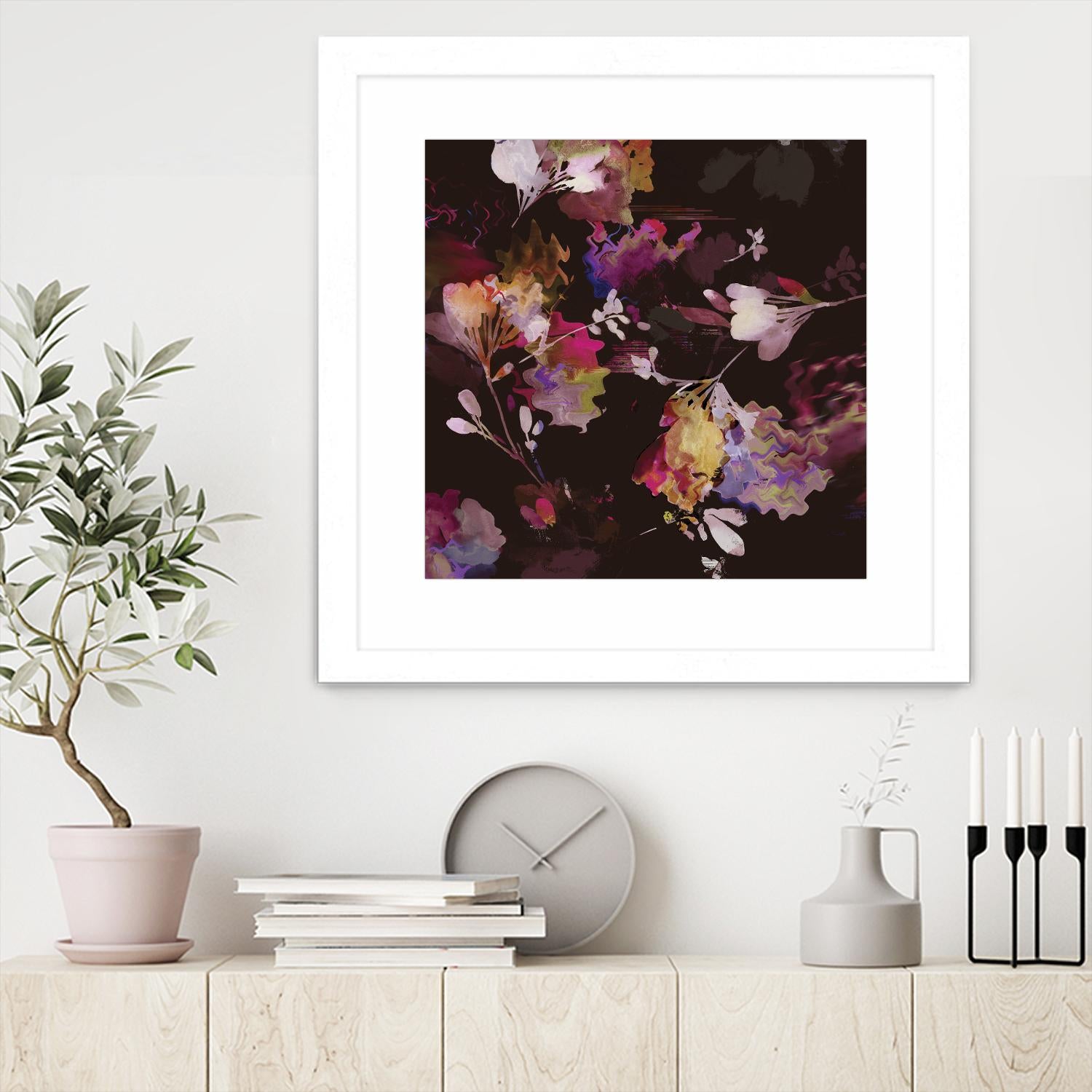 Glitchy Floral III by PI Studio on GIANT ART - pink abstract
