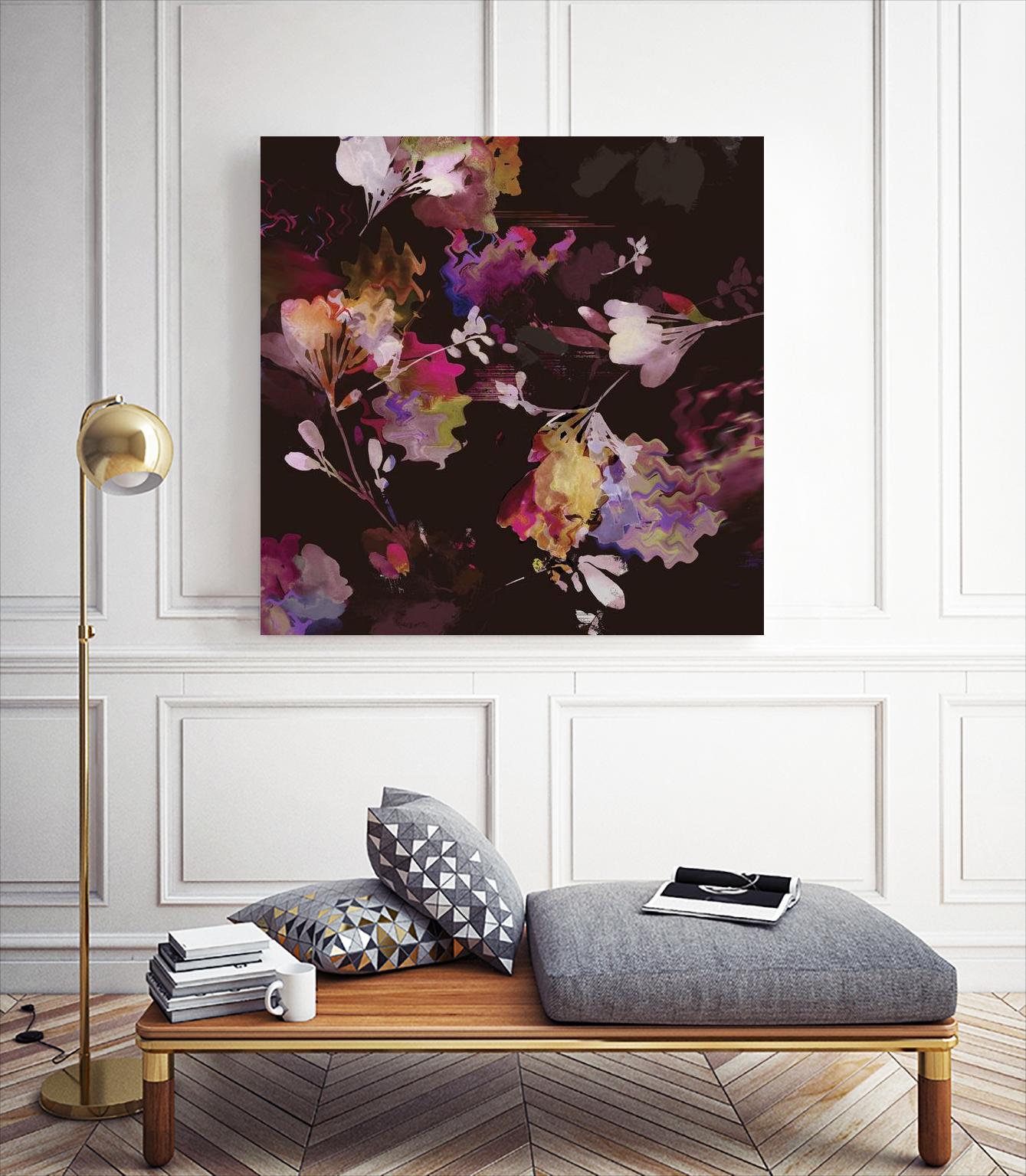 Glitchy Floral III by PI Studio on GIANT ART - pink abstract
