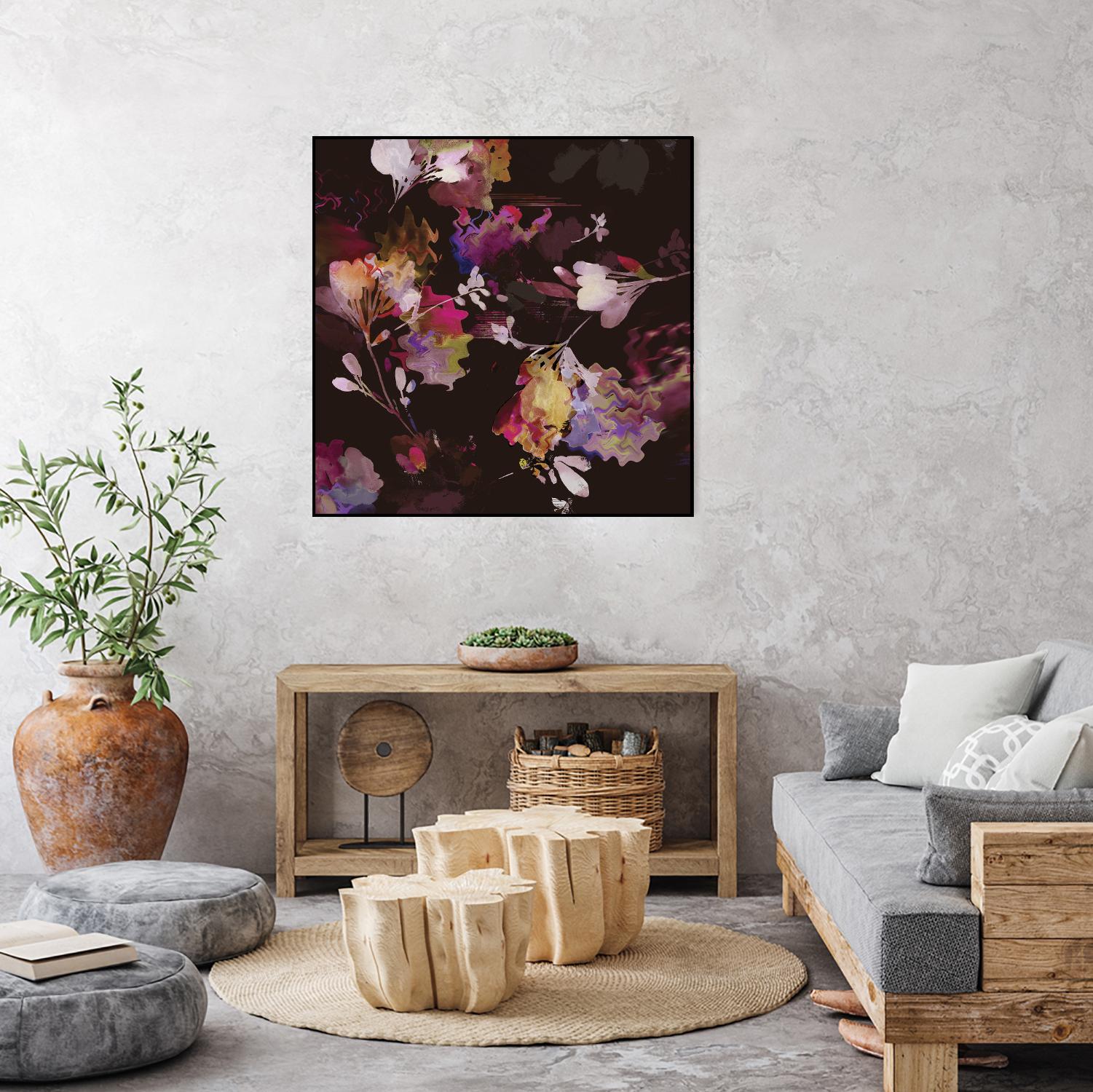 Glitchy Floral III by PI Studio on GIANT ART - pink abstract