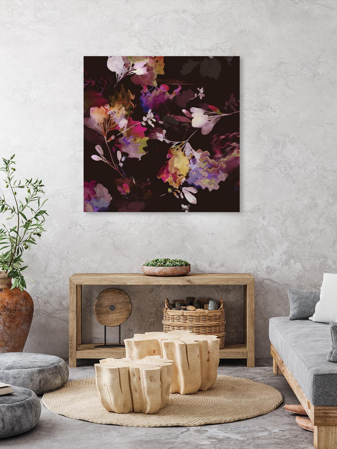 Glitchy Floral III by PI Studio on GIANT ART - pink abstract