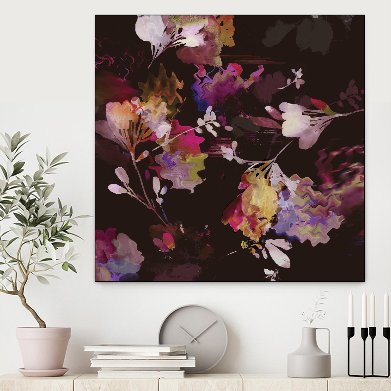 Glitchy Floral III by PI Studio on GIANT ART - pink abstract