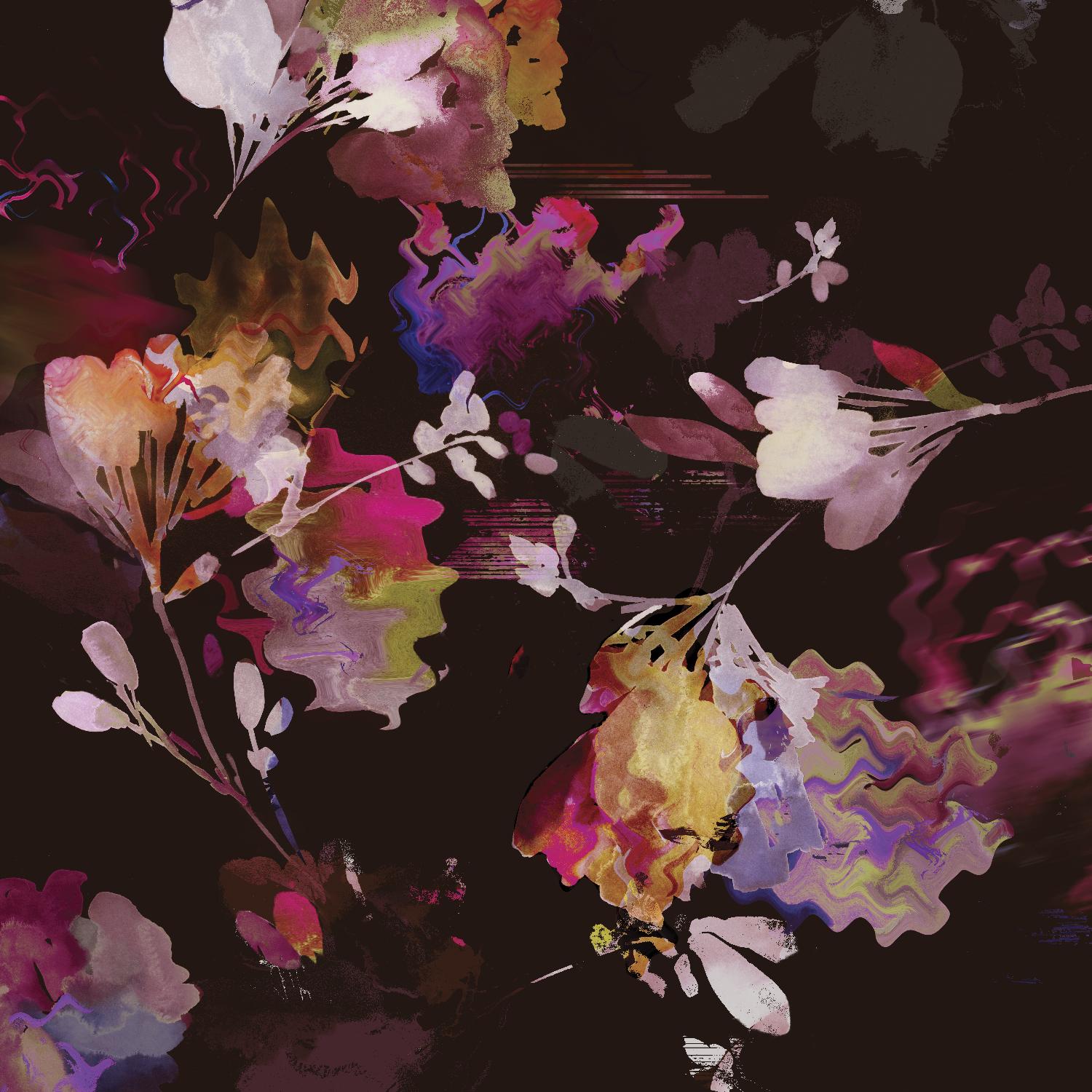 Glitchy Floral III par PI Studio sur GIANT ART - abstrait rose