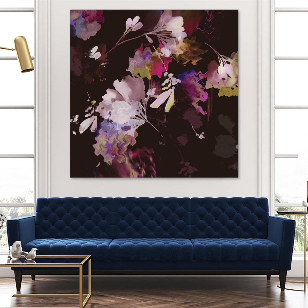 Glitchy Floral IV par PI Studio sur GIANT ART - abstrait rose