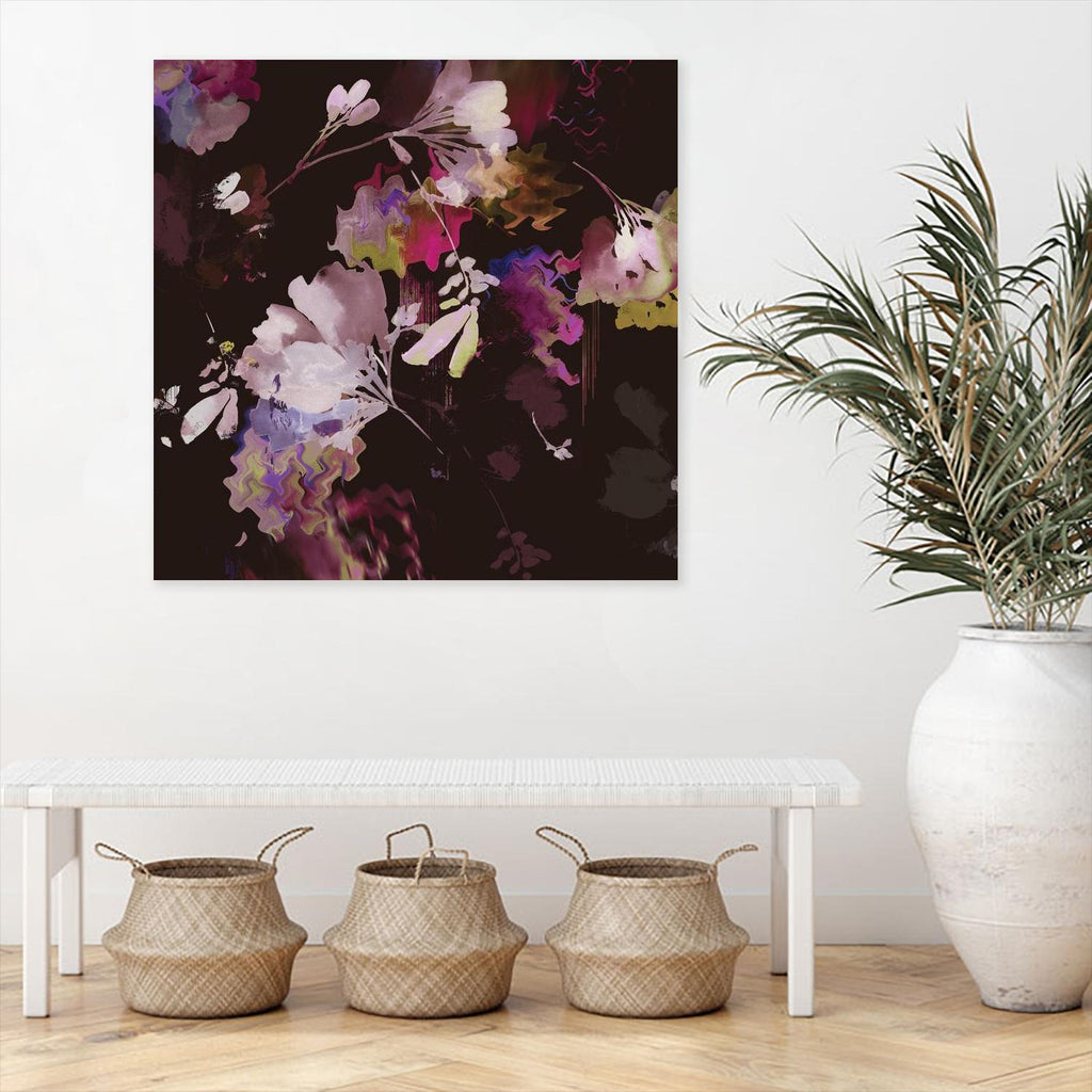 Glitchy Floral IV par PI Studio sur GIANT ART - abstrait rose
