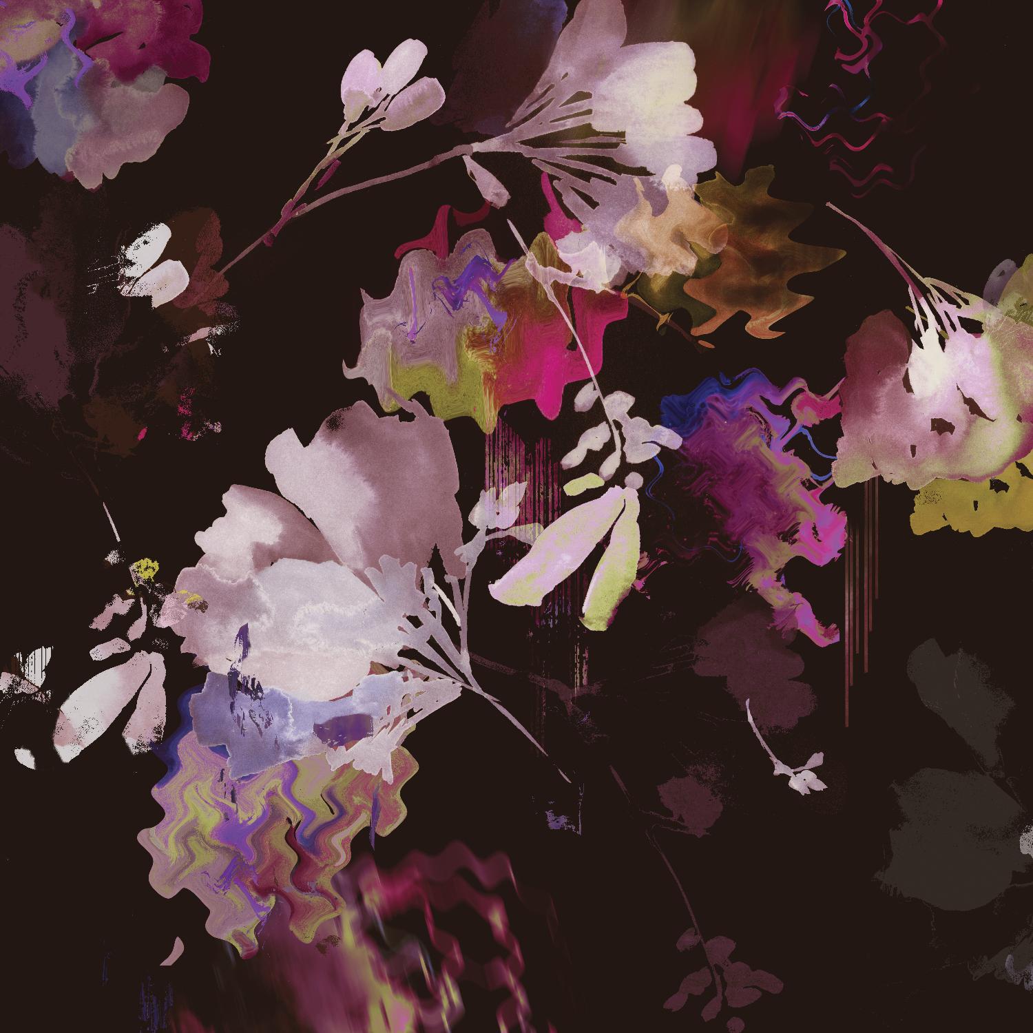 Glitchy Floral IV par PI Studio sur GIANT ART - abstrait rose