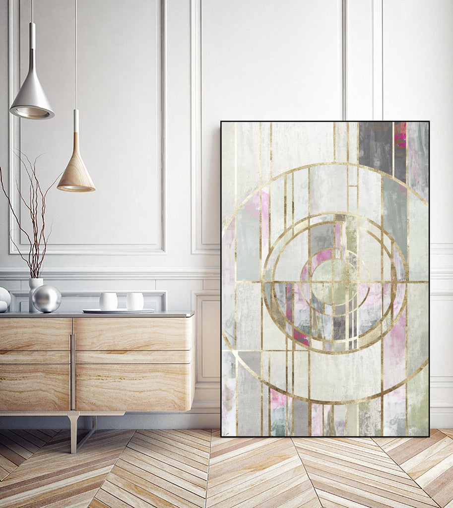 Blush Deco I by PI Studio on GIANT ART - gold abstract
