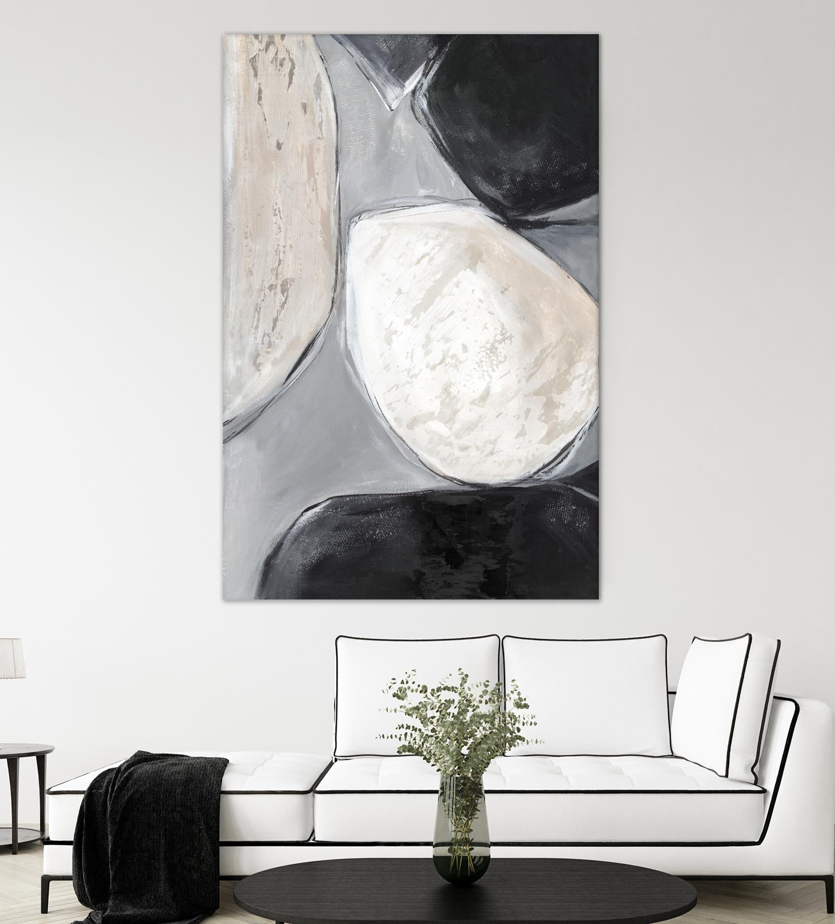Falling Rocks II by PI Studio on GIANT ART - white shapes abstract