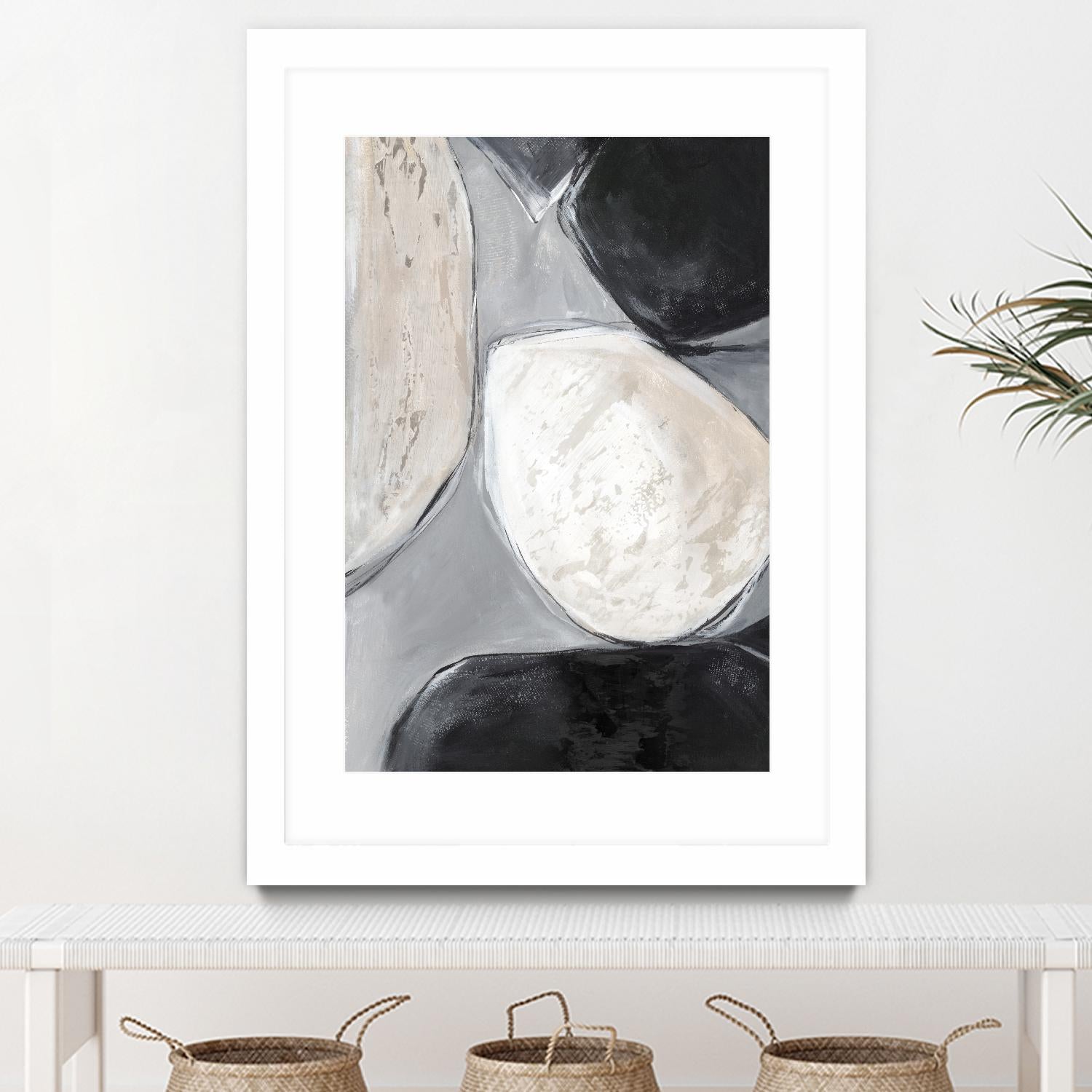 Falling Rocks II by PI Studio on GIANT ART - white shapes abstract