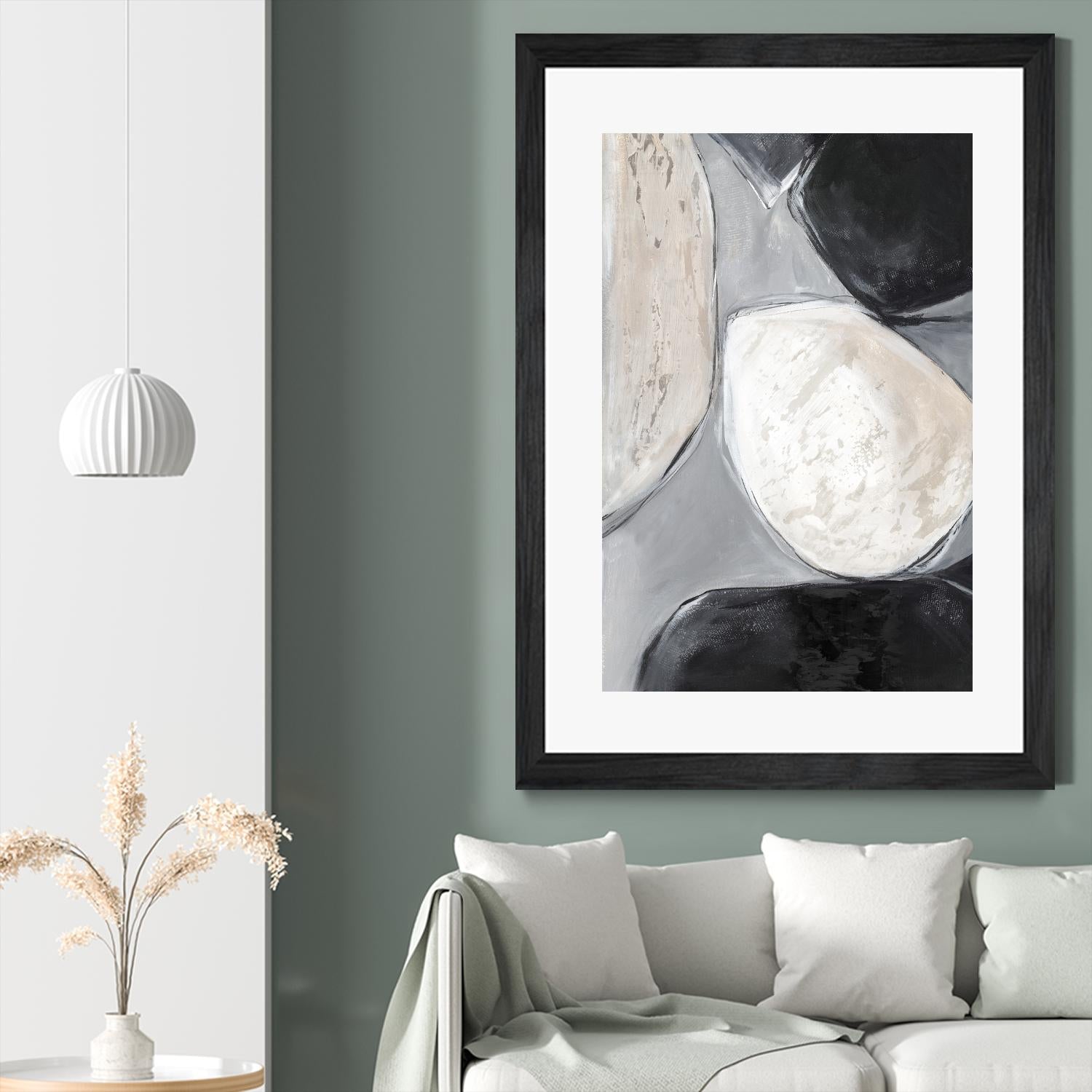 Falling Rocks II by PI Studio on GIANT ART - white shapes abstract
