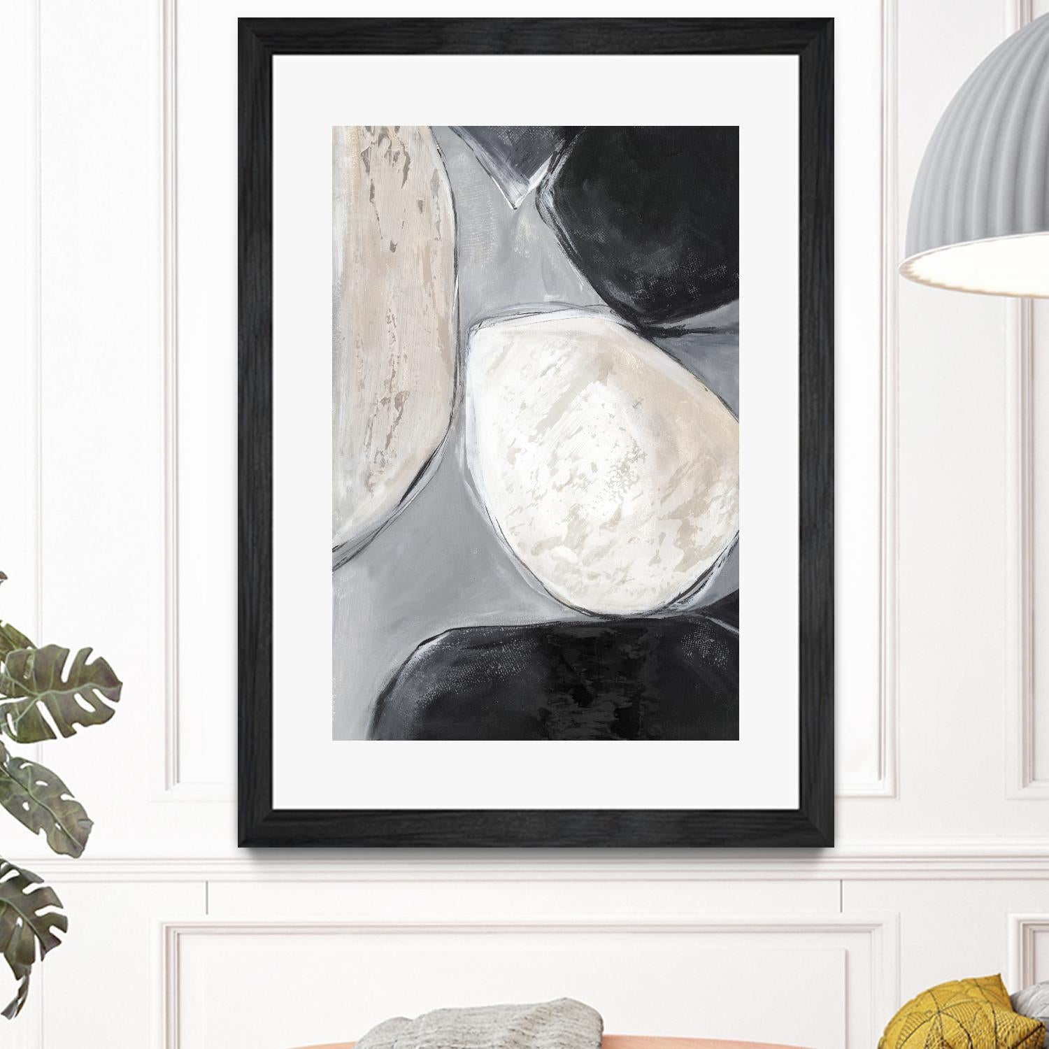 Falling Rocks II by PI Studio on GIANT ART - white shapes abstract
